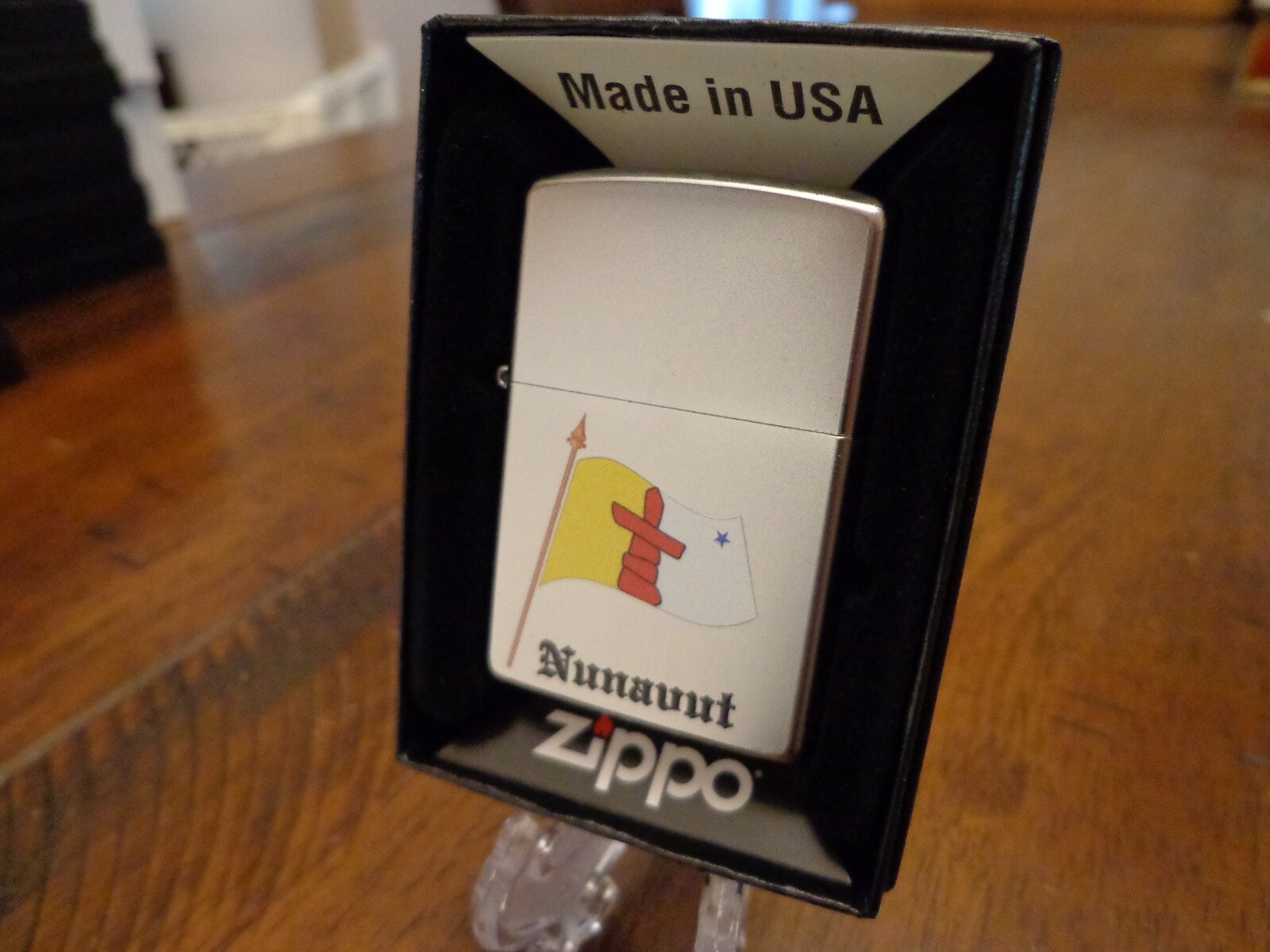 NUNAVUT TERRITORY CANADA FLAG SATIN CHROME ZIPPO LIGHTER MINT IN BOX 2020