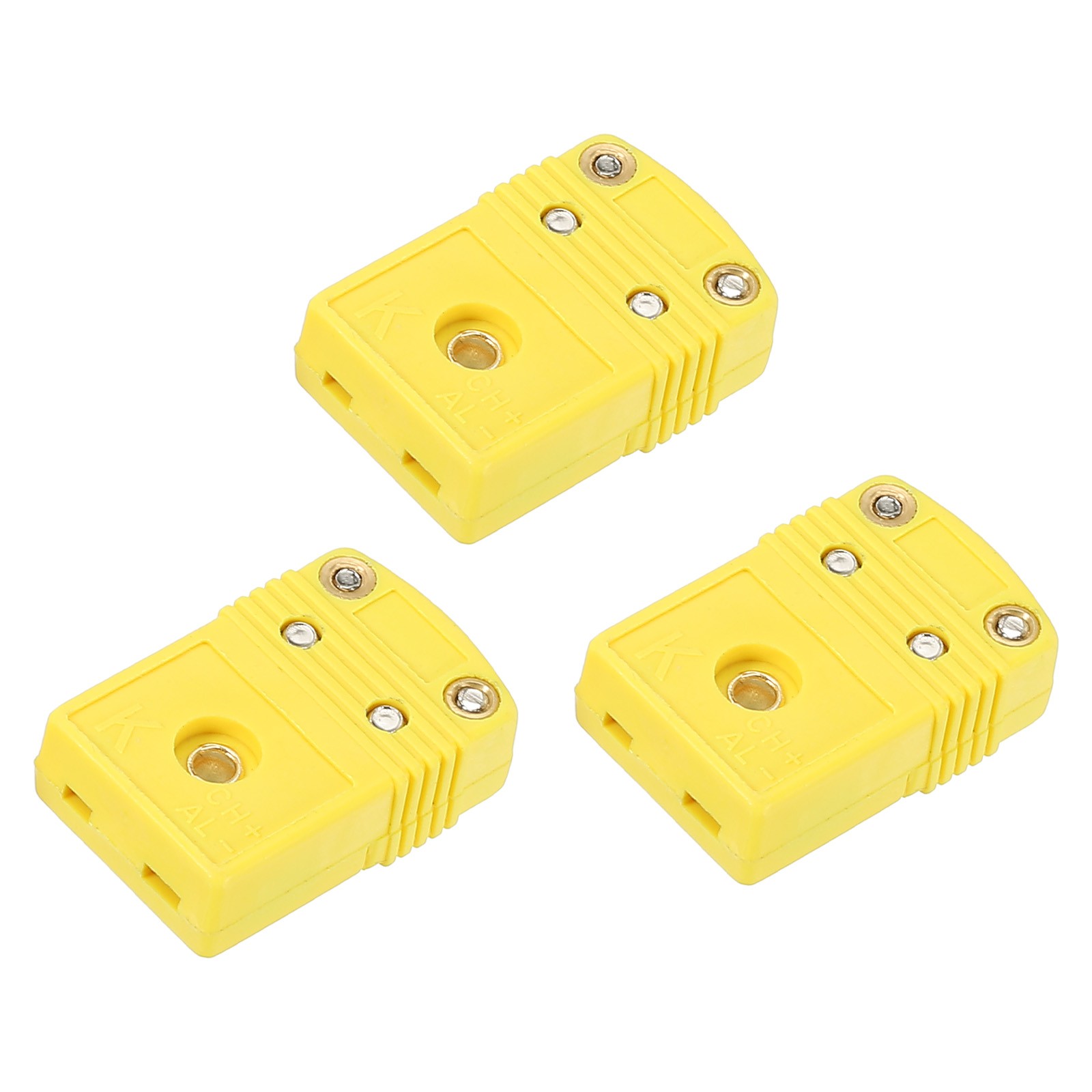 K Type Thermocouple Wire Connectors Female Plug 220°C(428°F) Yellow 3pcs