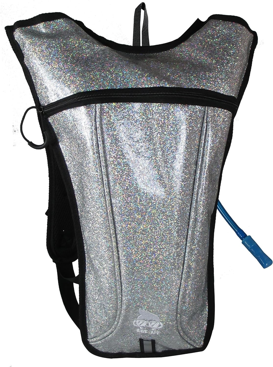 Rave Ape Hydration Backpack Holographic Glitter Reflective 2L Bladder Run Hiking