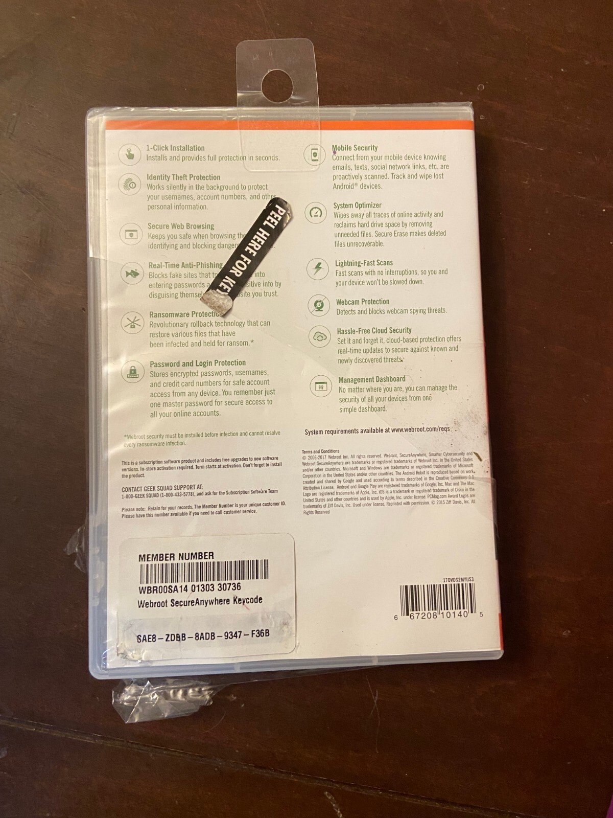 🐞 WEBROOT SecureAnywhere Internet Security PLUS - 3 Devices / 1 Year Subscr NEW