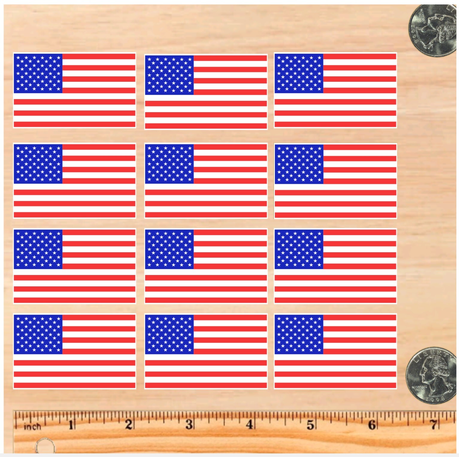 American Flag Sticker Stickers 2" (2-pack, 4-pack, 6-pack, or 12-pack) USA FLAGS