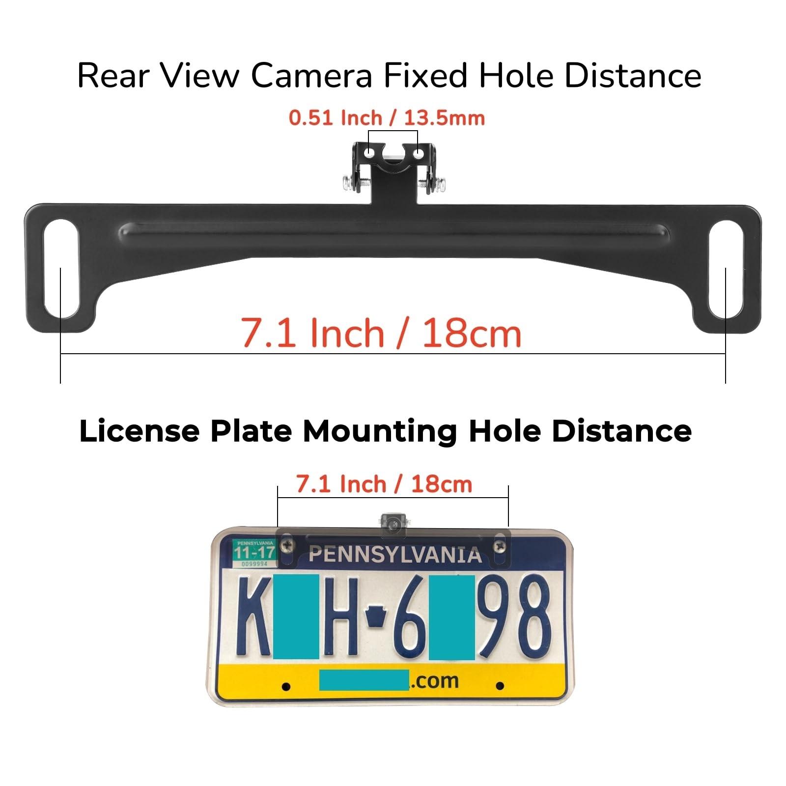 Universal（No Drilling Required） License Plate Camera Mount,Full Stainless...