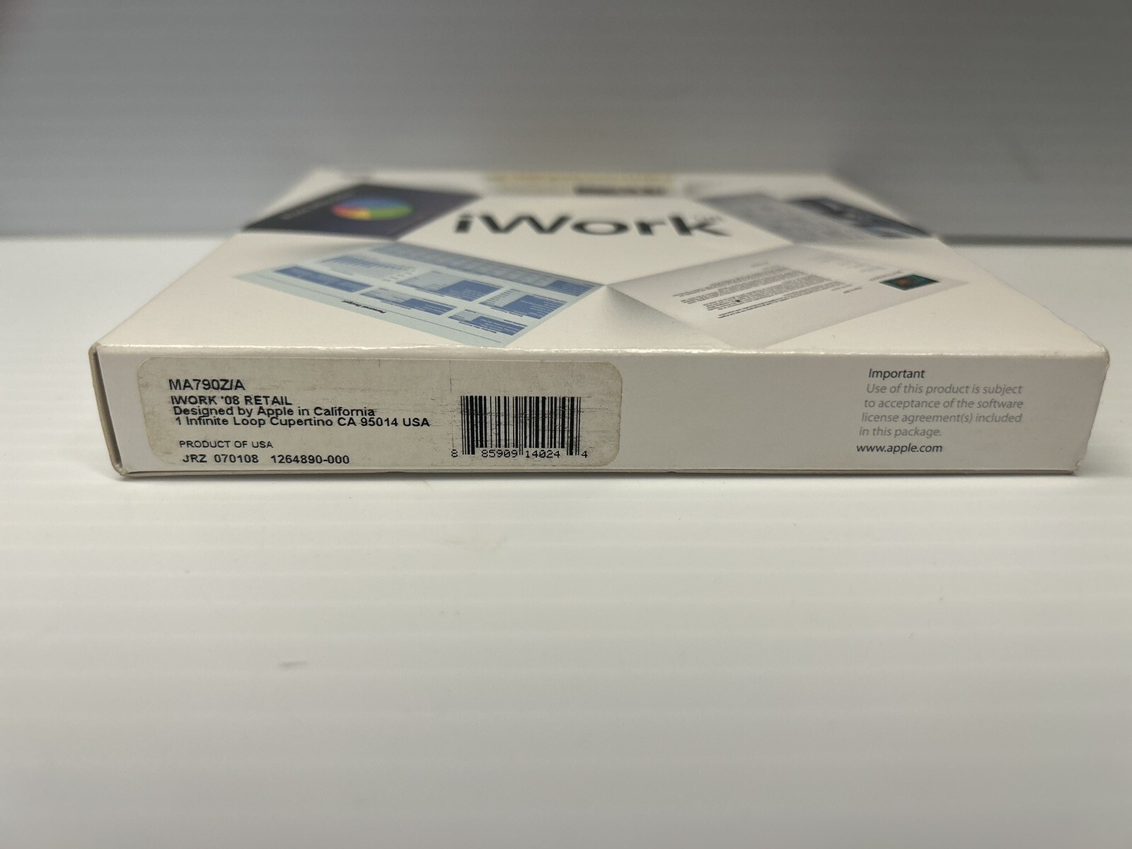 iWork 08 Mac Apple Keynote Pages Numbers Software Package MB624Z/A