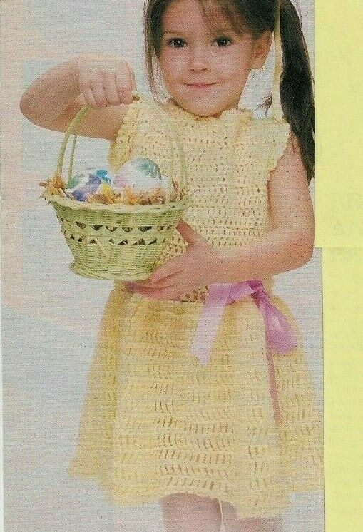 SPRING DRESS 3 CHILD SIZES DIGEST SIZE CROCHET PATTERN INSTRUCTIONS