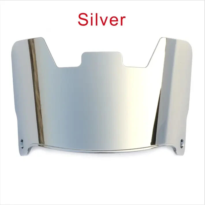 SILVER/CHROME Full Size Football Helmet Visor, Eye Shield With Quick Clips