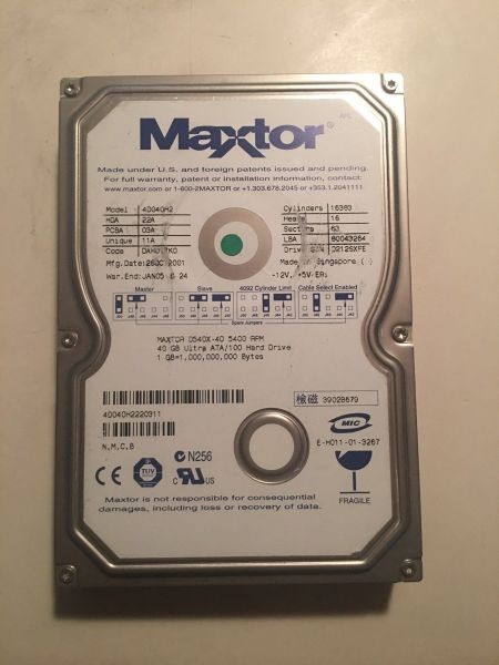 Hdd, 40gb, 22a 03a 11a dah017k0, n,m,c,b; b3fda, (4012)