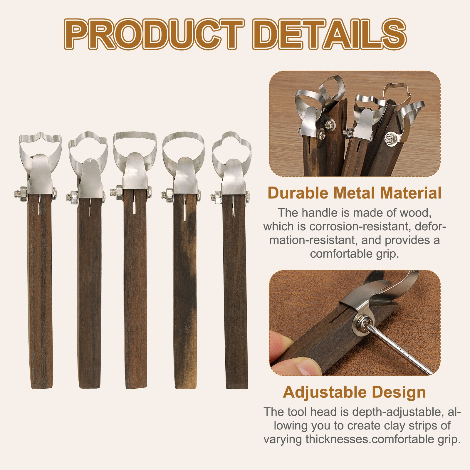 2Pcs Pottery Handle Making Tool, Clay Extruder Tools (Flame Shape&Flower Shape)