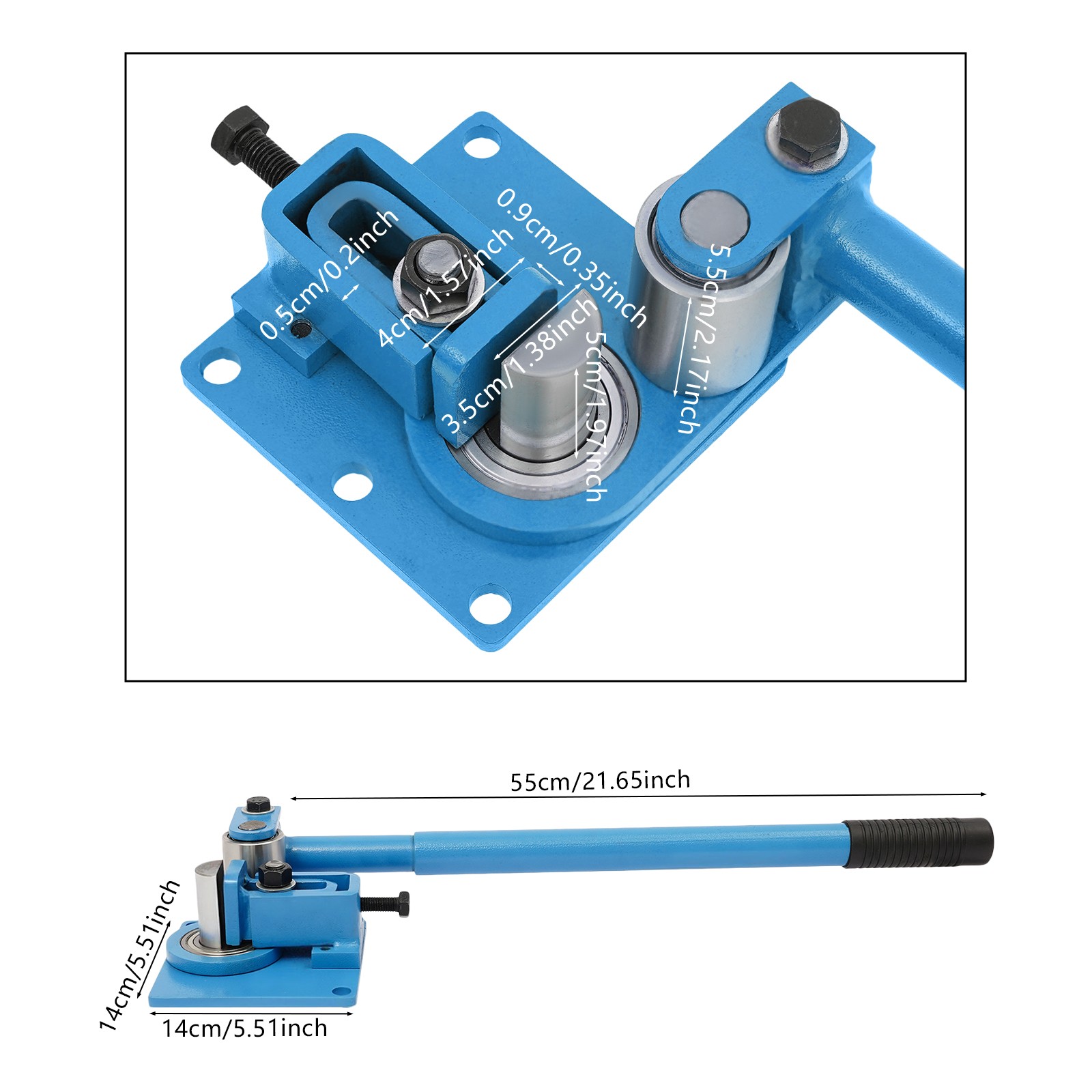 Manual Flat Bar Bending Machine, Manual Flat Bar Bender for 3x50mm blue