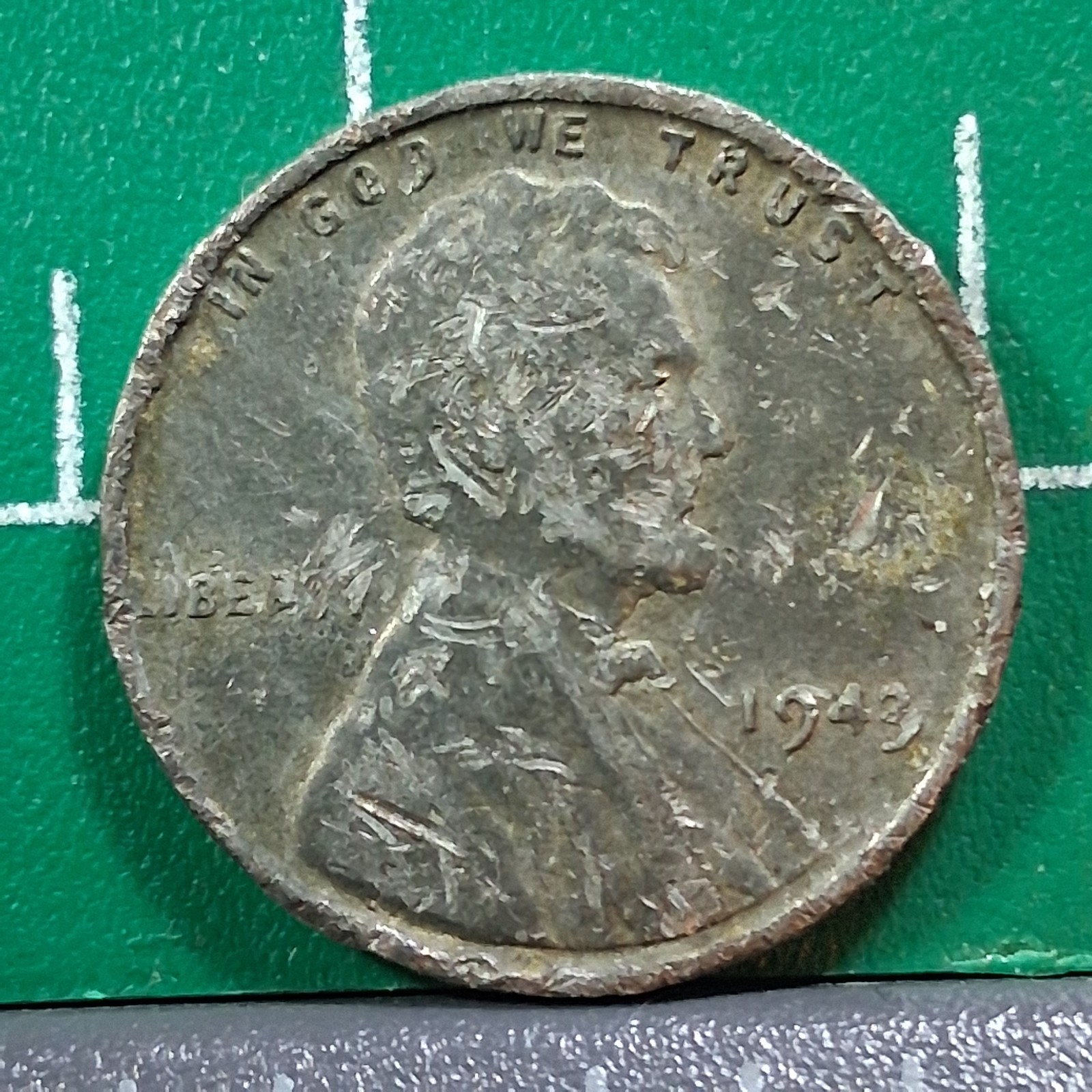 1943 United States USA Abraham Lincoln Wheat Penny 1 Cent Steel Coin