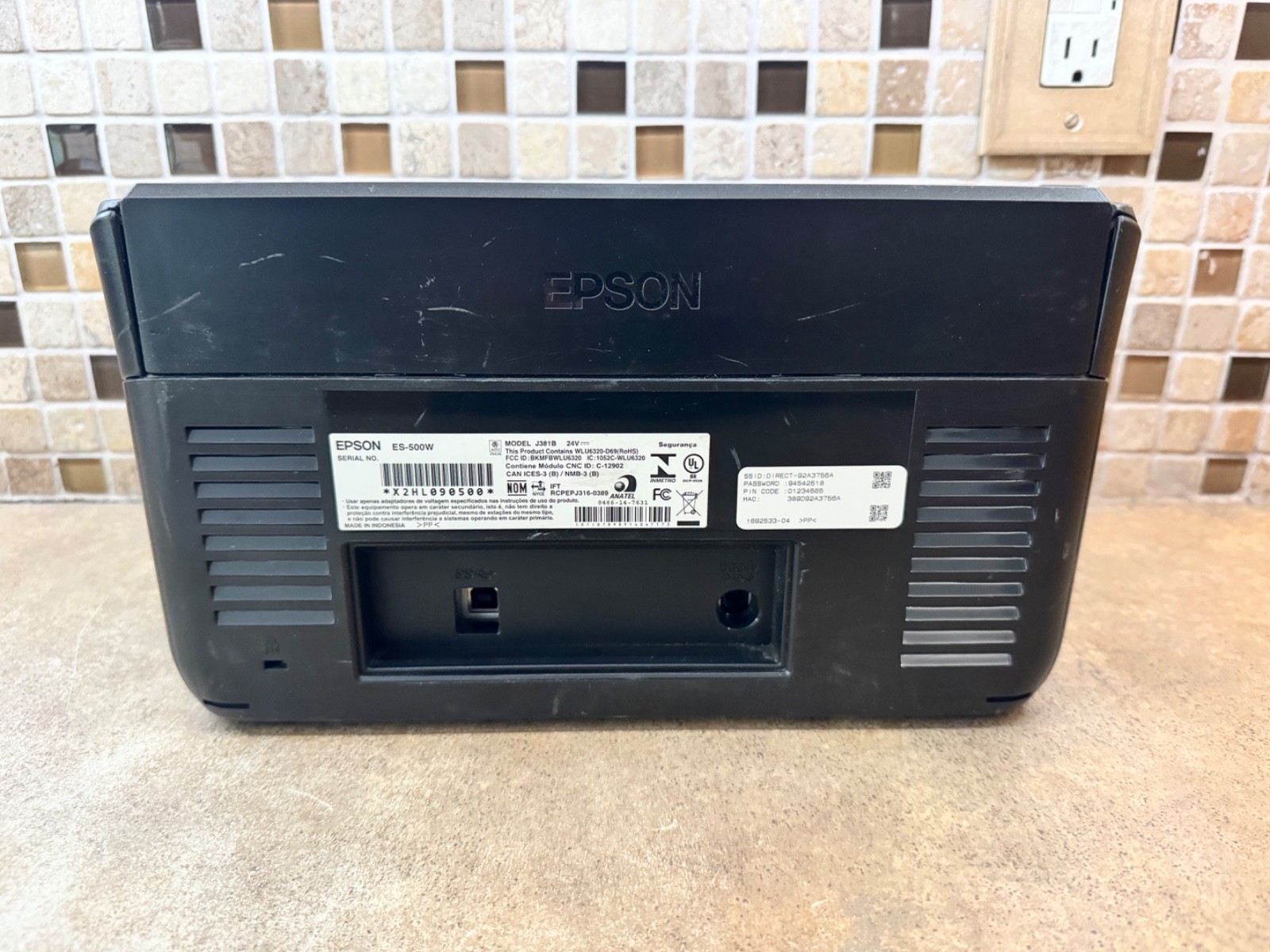 Epson Workforce ES-500W Wireless Duplex Document Scanner
