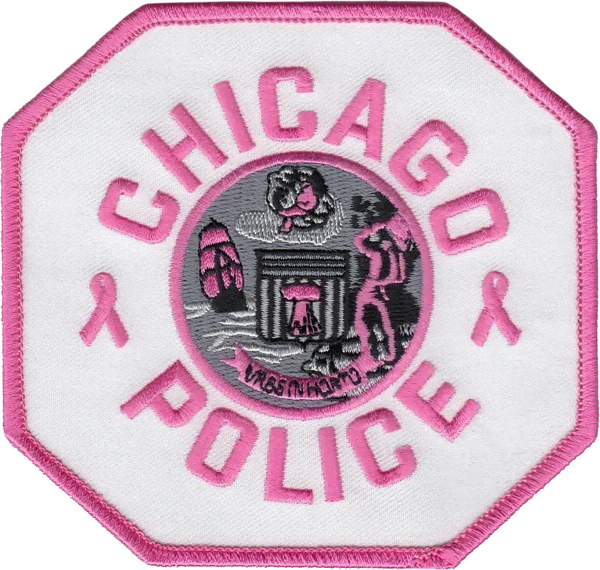 CHICAGO POLICE SHOULDER PATCH: Pink Breast Cancer Awareness