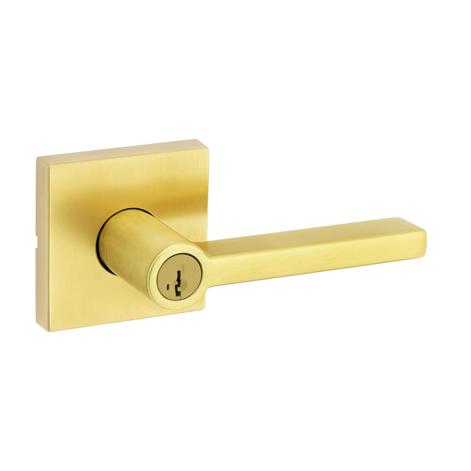 Kwikset Halifax Entry Door Handle with Lock and Key, Secure Keyed Reversible