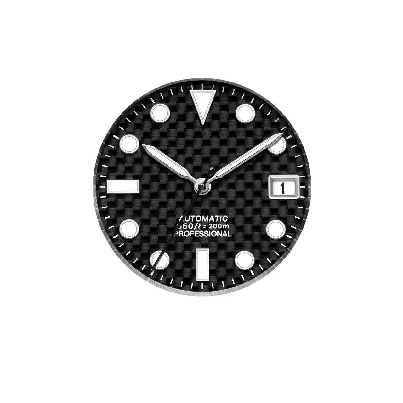 28.5mm Carbon fiber Watch Dial and Hands luminous for NH38 NH35 NH36 Movements