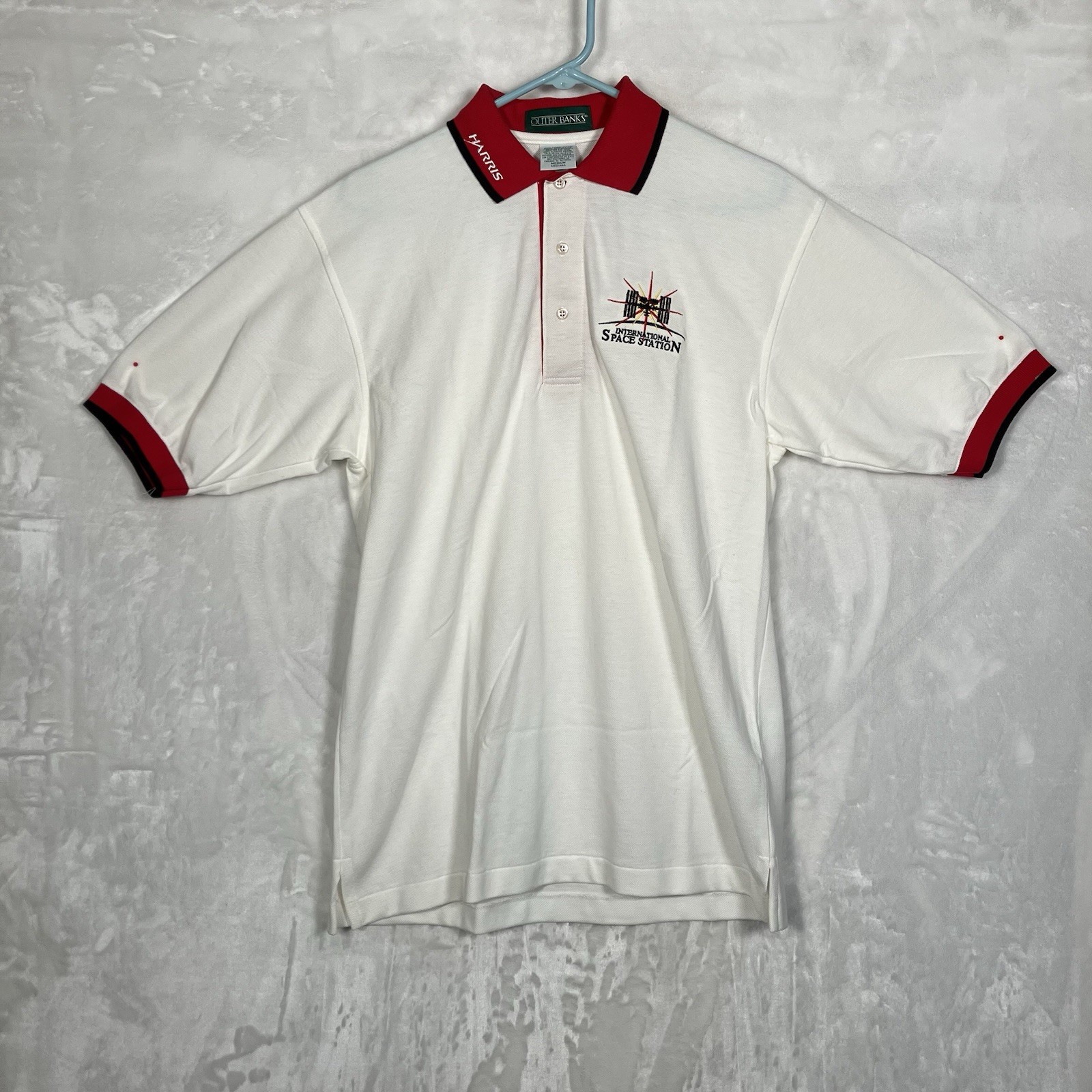 International Space Station Polo Shirt Harris, Embroidery On Outer banks Polo M