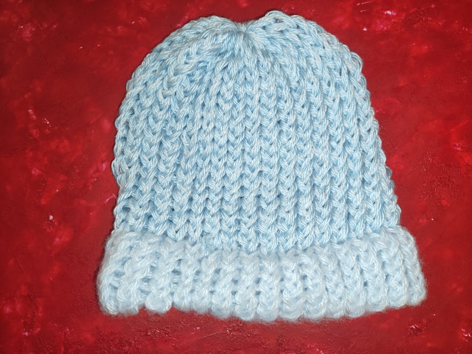 Handmade Crochet Knitted Beanie 06 light blue