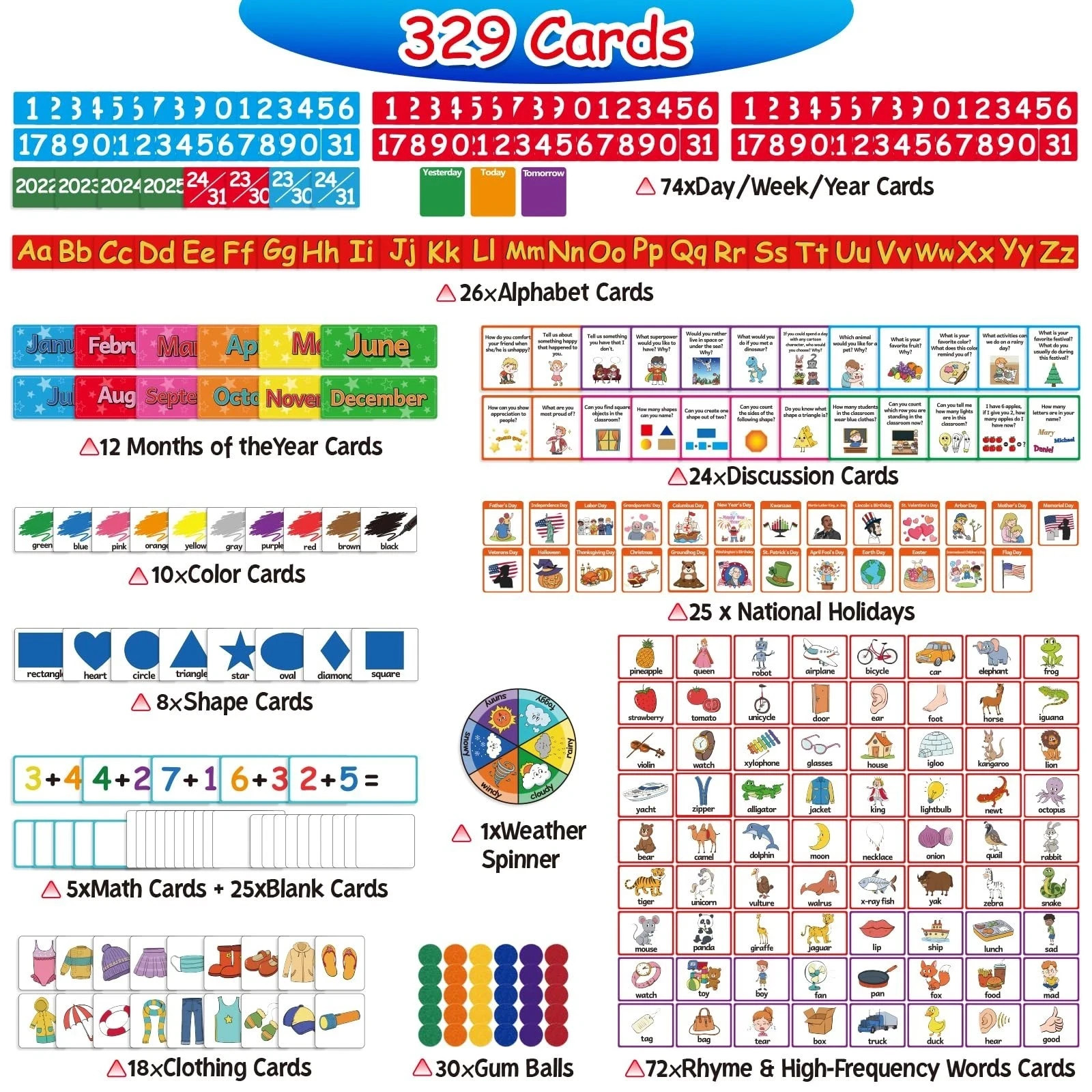 Circle Learning Time Center Pocket Chart Calendar Set, Educational Pocket Cha...