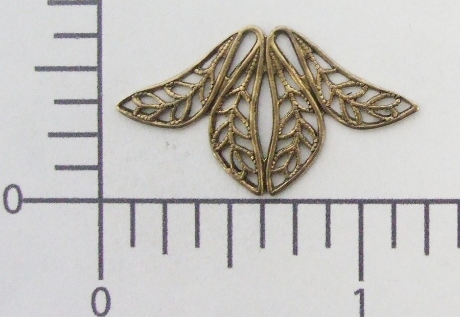 24243         2 Pc Brass Oxidized Victorian Filigree Jewelry Finding