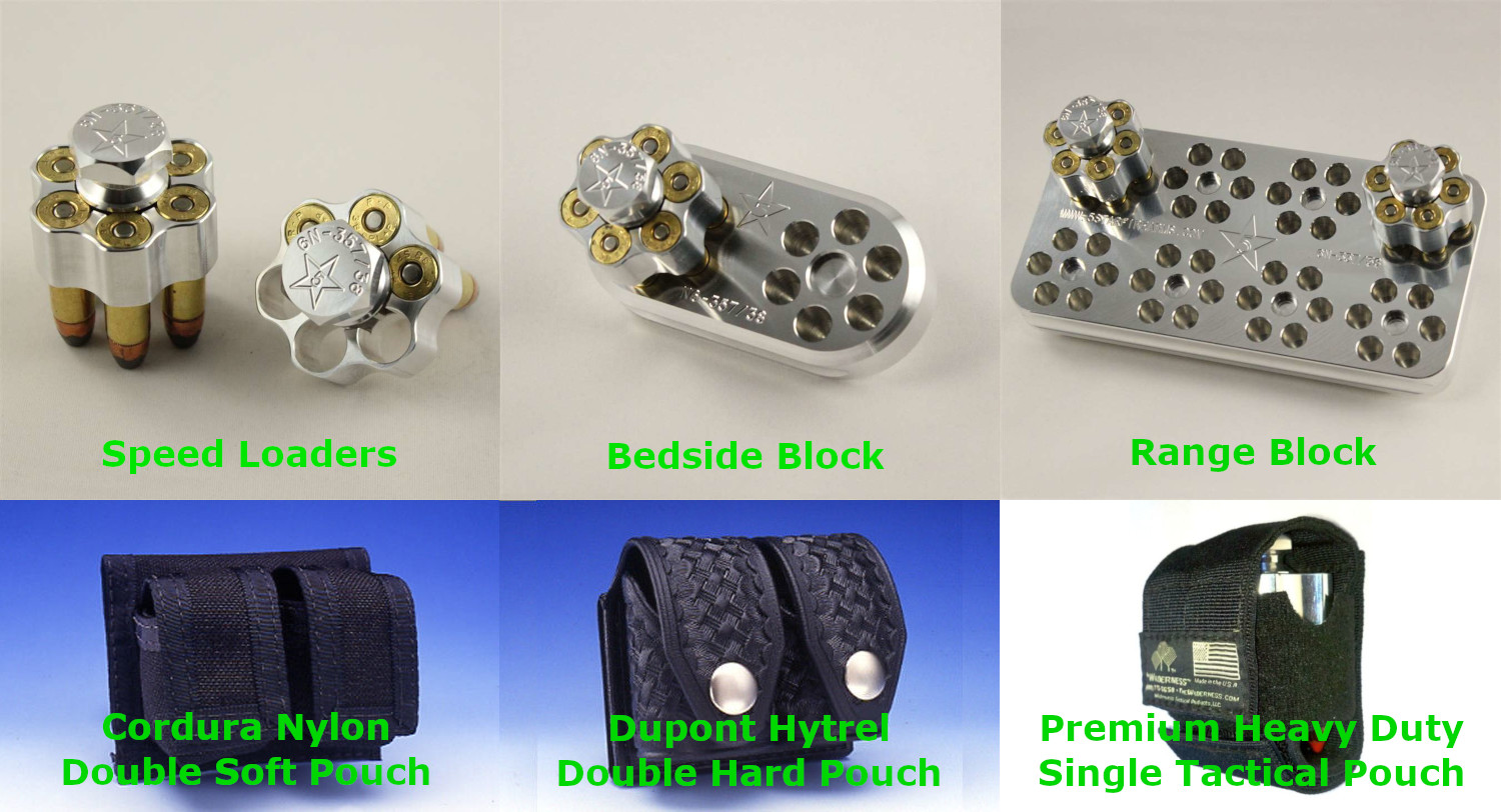 N6-357/38 [6-Shot .357/.38] Speedloader, Block, or Pouch - for S&W 27 & 28; FS