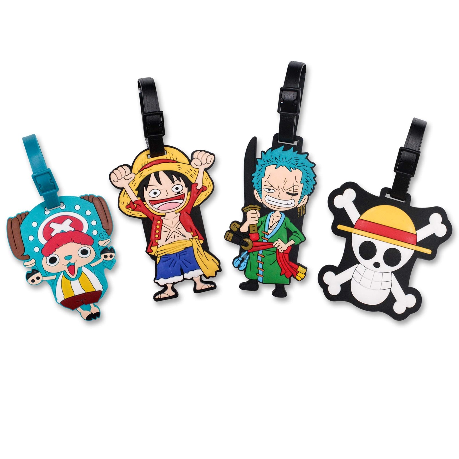 4 Pcs Set Pirates Sailers Silicone Travel Luggage Baggage Identification Labe...