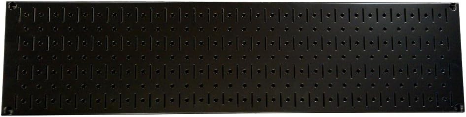 Narrow Pegboard Rack 8in x 32in Black Metal Pegboard Runner Tool Board