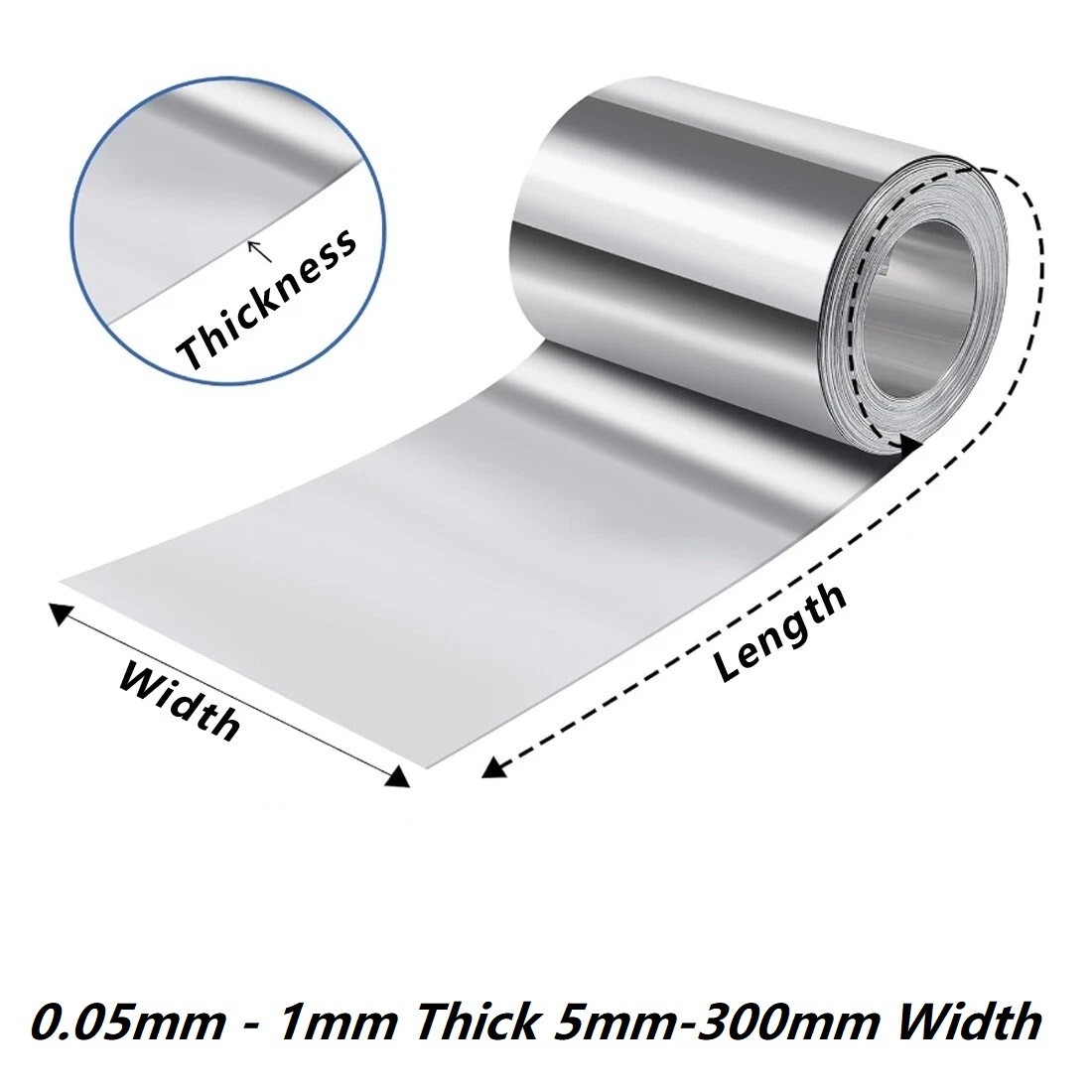 Pure Aluminium Strip 1060 Foil Sheet Thin 0.05mm - 1mm Thick 5mm-300mm Width