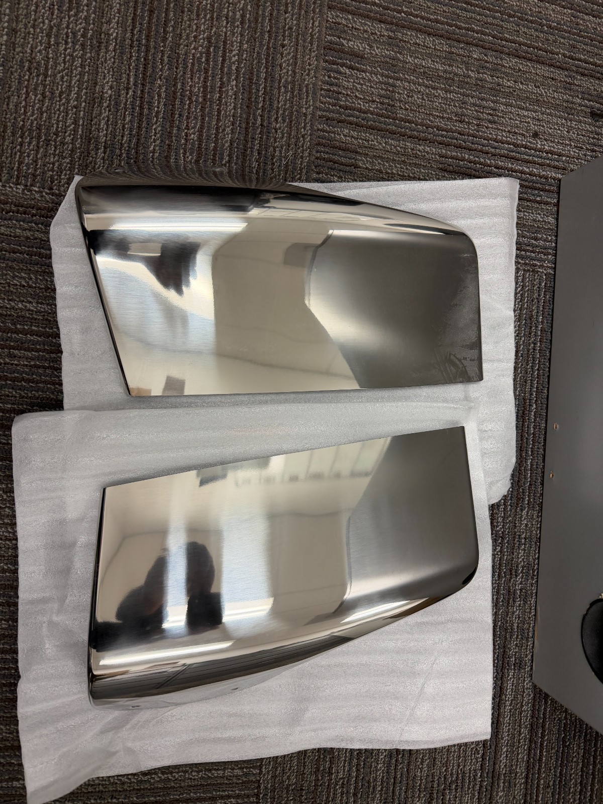 PECKET SUN VISORS DRIVERS & PASSENGER SIDE END MOLDING  MADE TO ORIGINAL SPECS.