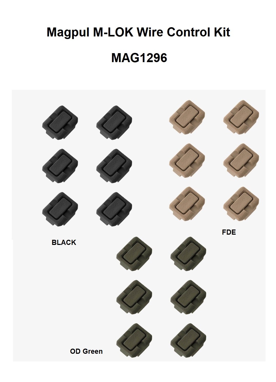 Magpul MAG1296 WCK Wire Control Kit – M-LOK MLOK -Cable Managment- Choose Color!