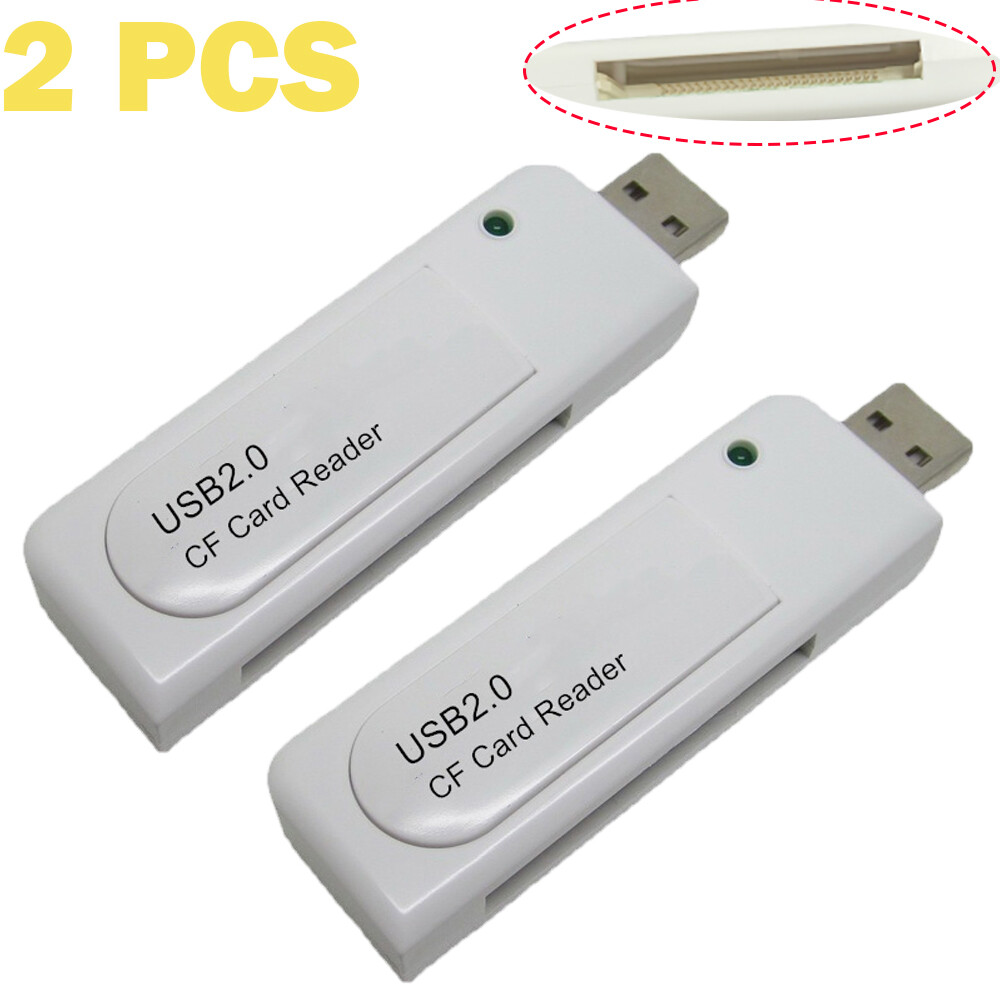 2 PCS New USB 2.0 Compact Flash CF Memory Card Reader White