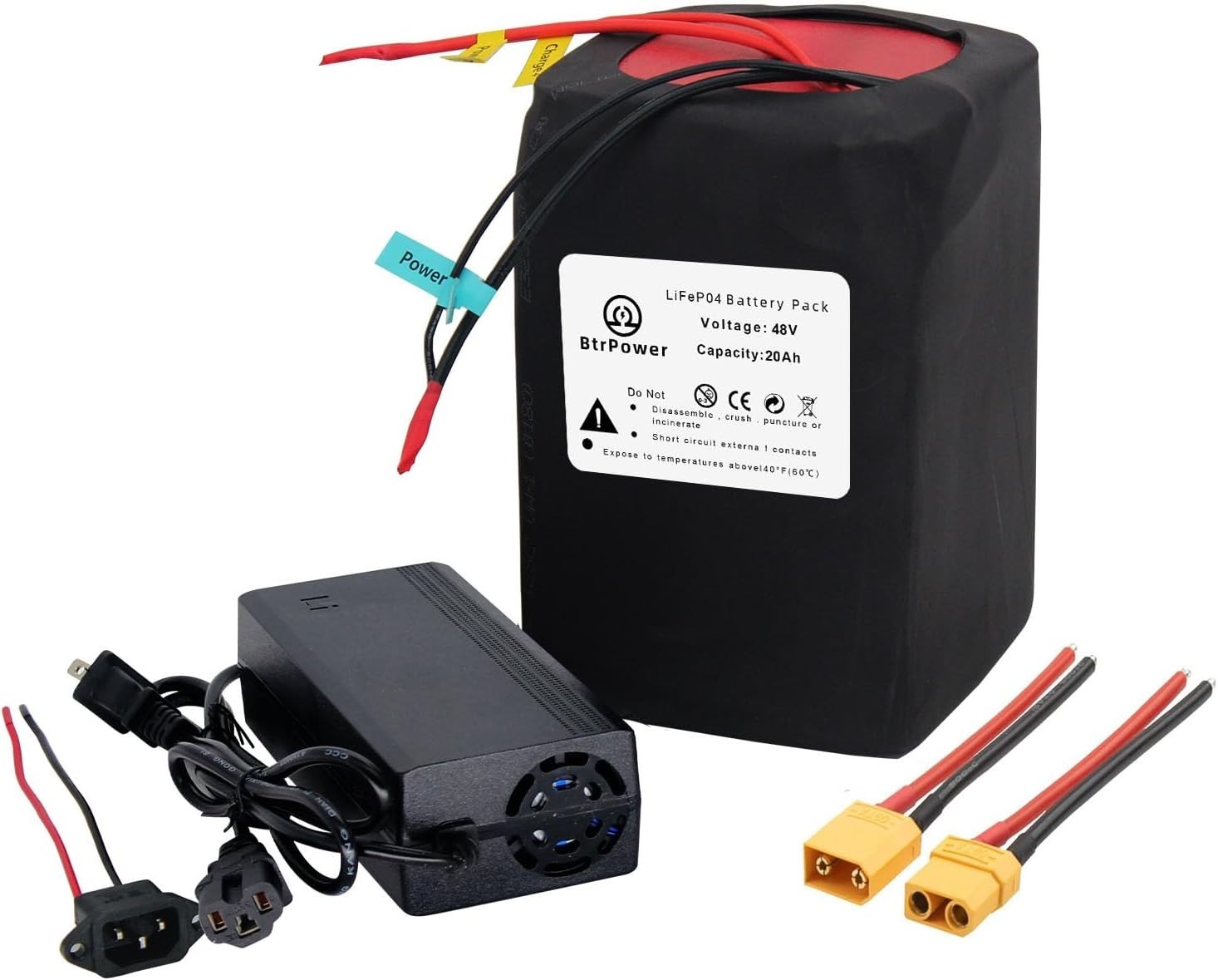 48v 20Ah Lit/hium Lifepo4 Bi-ke Battery Pack for El/ec tric Motor 1000W 40A BMS