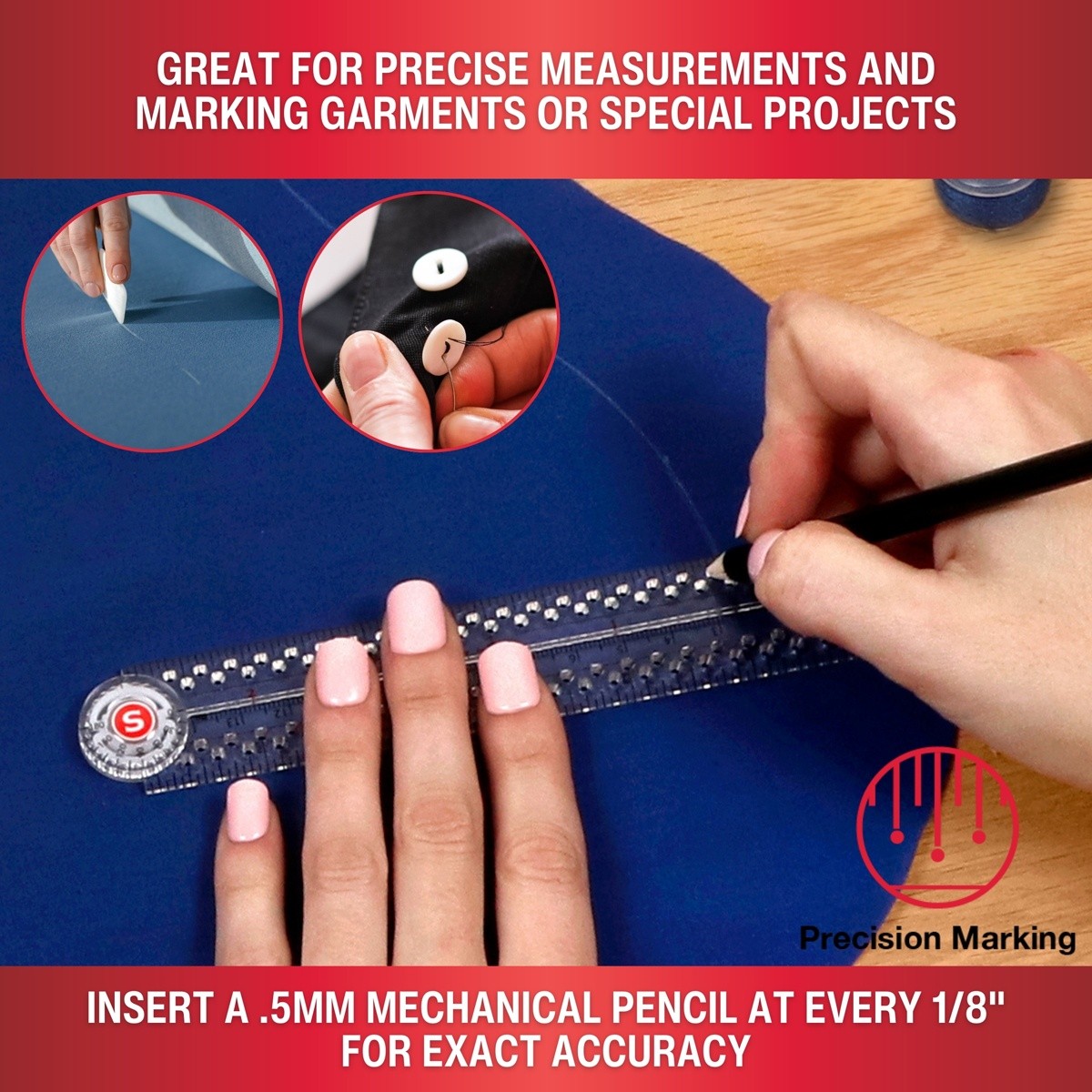 SINGER Precision Measuring Folding Ruler-12"