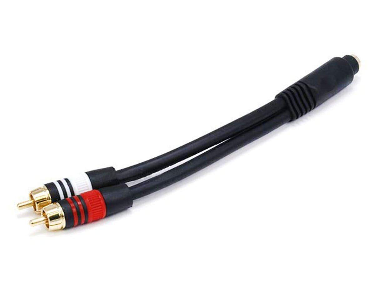 Monoprice 6inch Premium 3.5mm Stereo Female to 2RCA Male 6 inches, Black