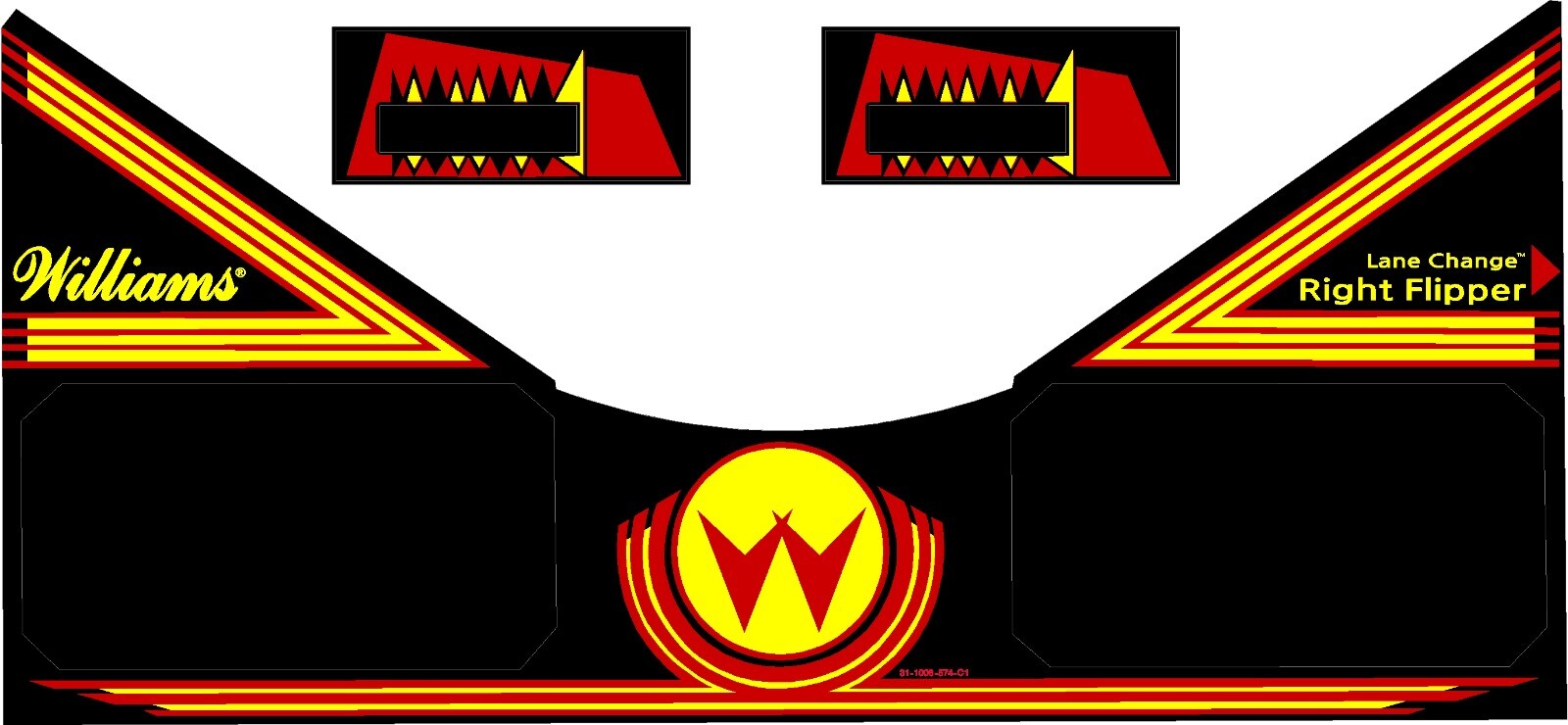 Williams Comet Pinball Machine Apron Decal Set