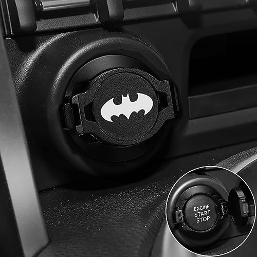 Push Start Button Cover,Car Engine Push to Start Accessories,Car Black-Bat
