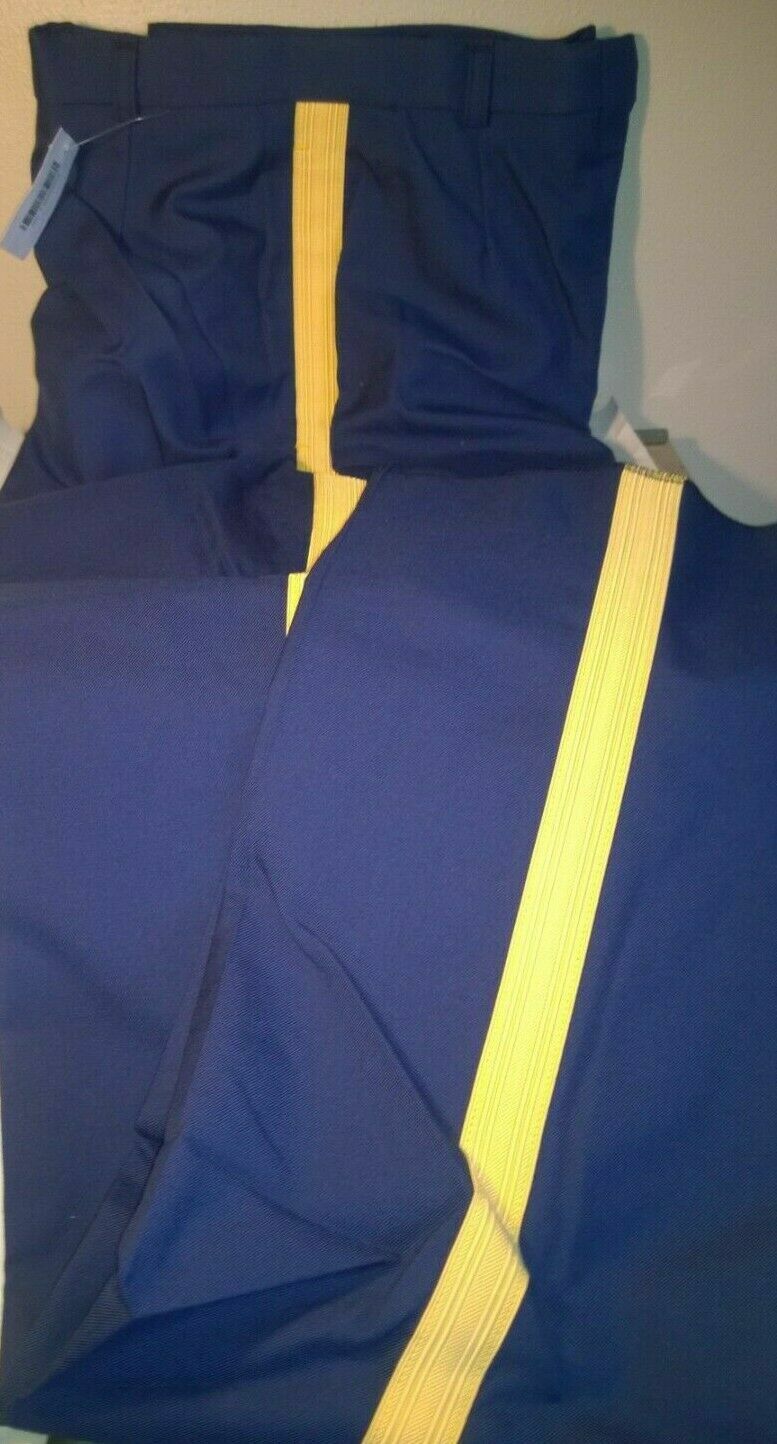 US Army Men's ASU Dress Blues Service Uniform Braided Pants/Slacks Size 31R