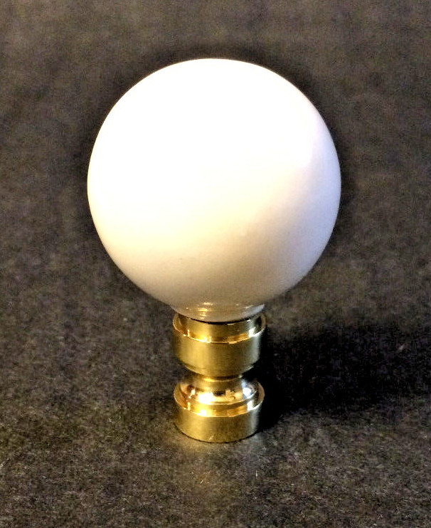 2" Ceramic Ball Style Lamp Light Harp Finial - Choose Color Black White Beige