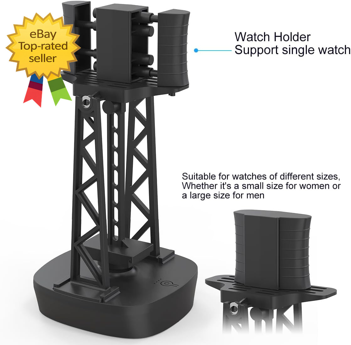 Single Watch Winder for Automatic Watches Timer Shutdown Adjustable Speed Self