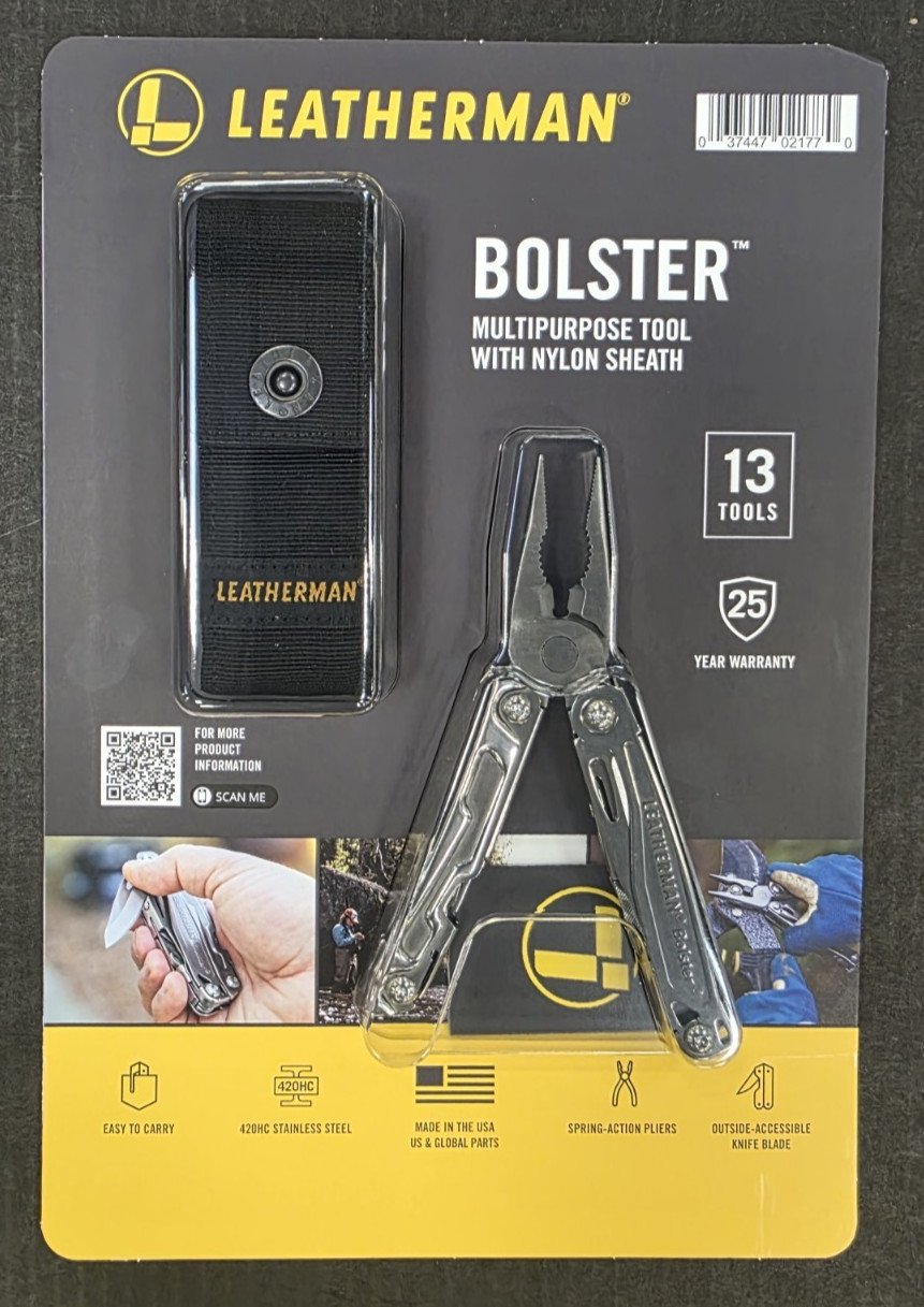 LEATHERMAN BOLSTER 13 TOOL MULTI-TOOL W/SHEATH NIP 25 YEAR WARRANTY MADE USA NEW