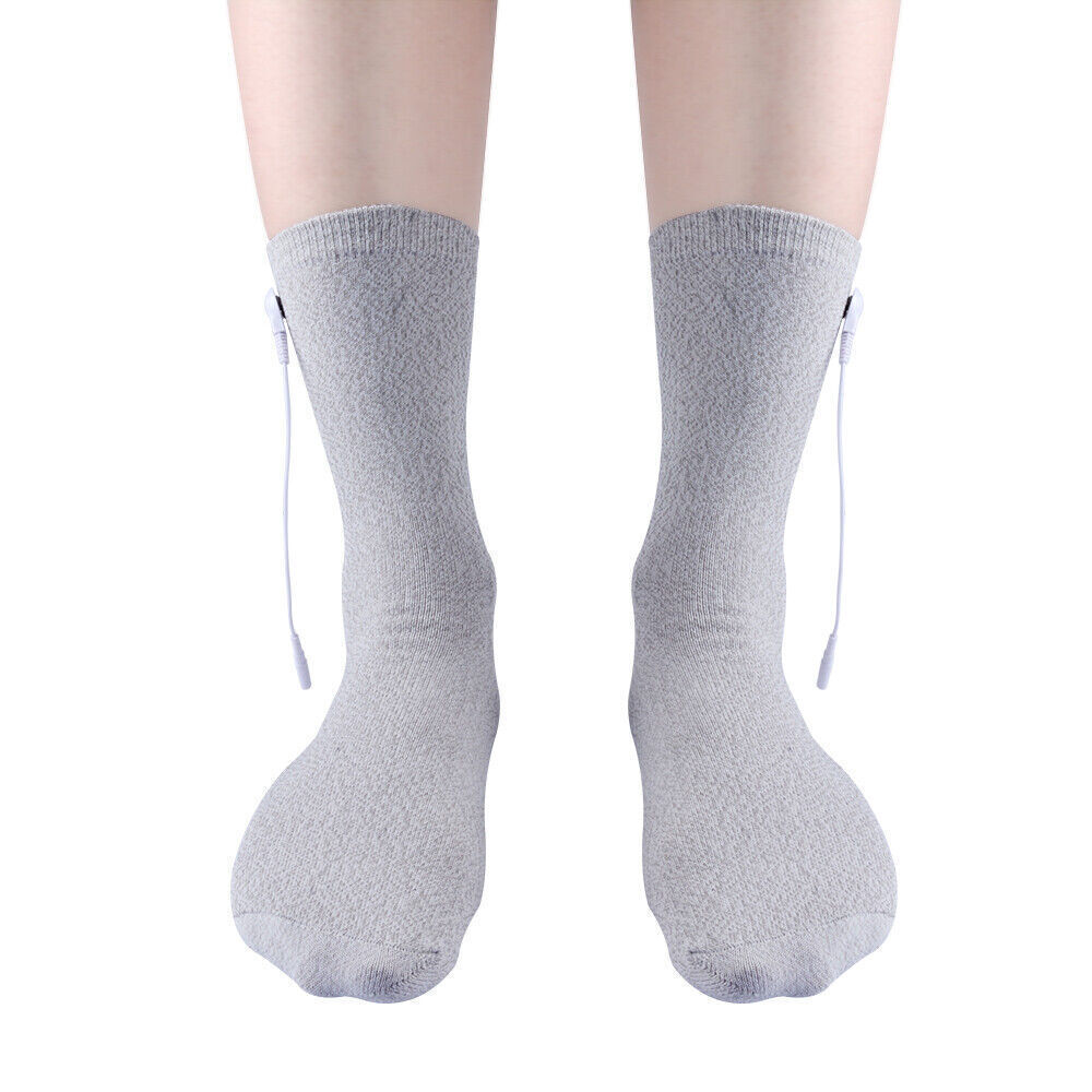 Conductive Fiber Electrode Massage TENS Socks With Adapter Wires For TENS Unit
