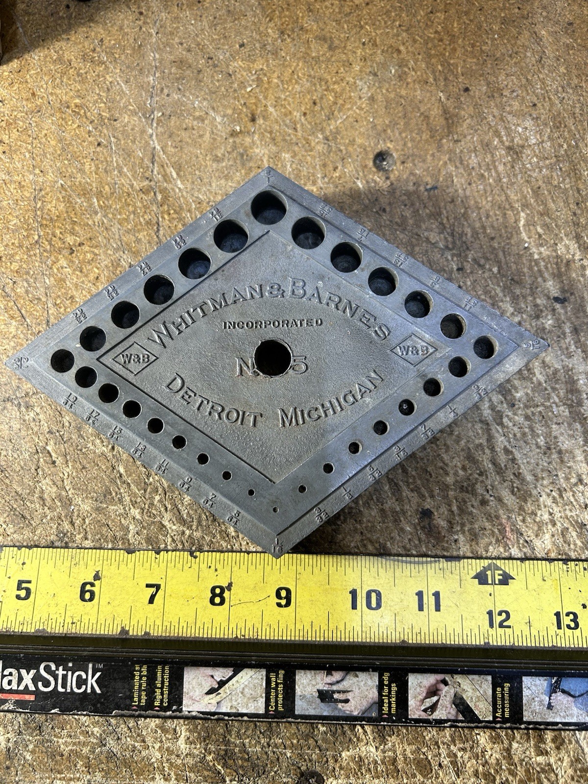 WHITMAN BARNES NO 5. Machinist Drill Bit Index-FRACTIONAL SIZES Detroit MI USA