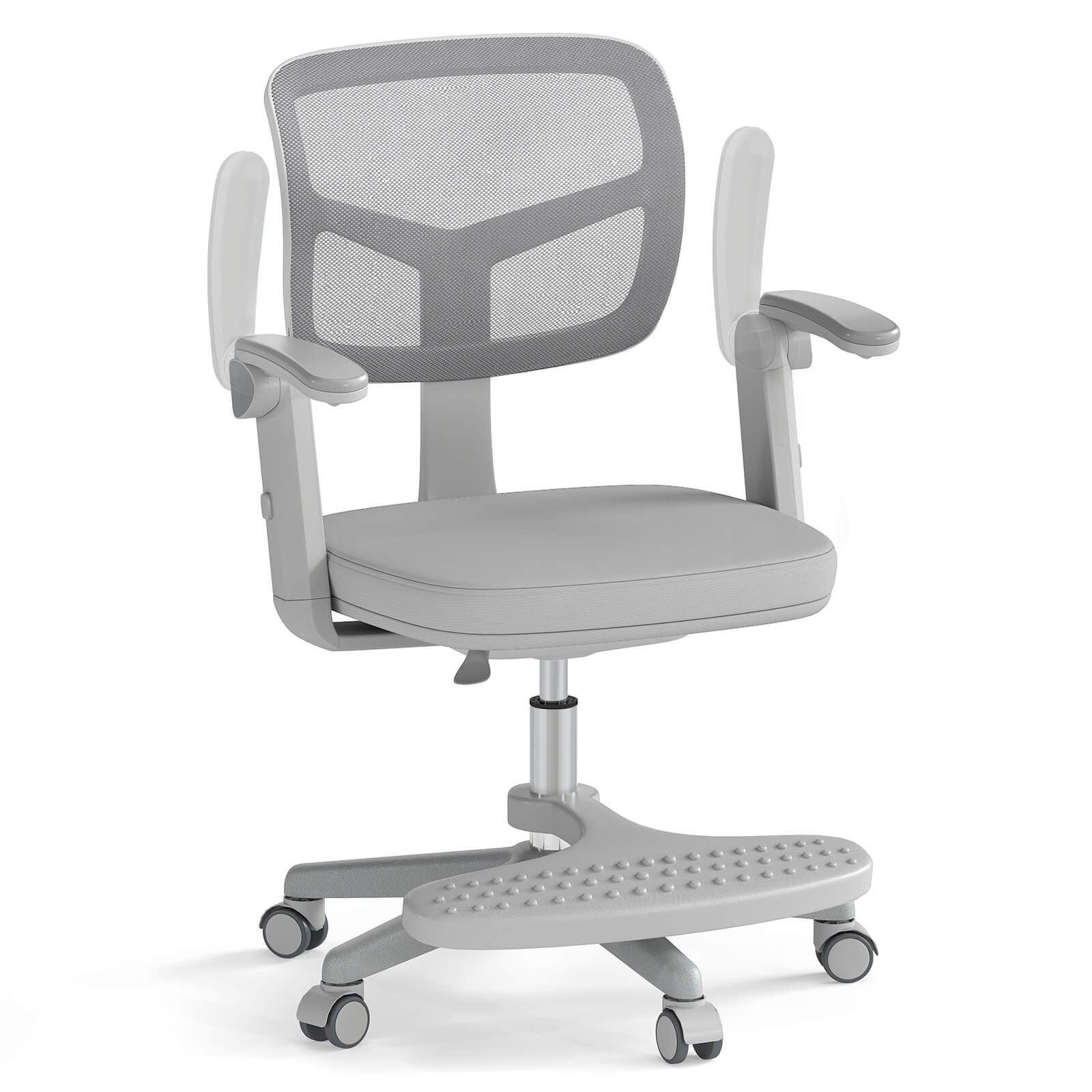Kids Desk Chair Children Study Chair w/Adjustable Height, Armrest & Footrest
