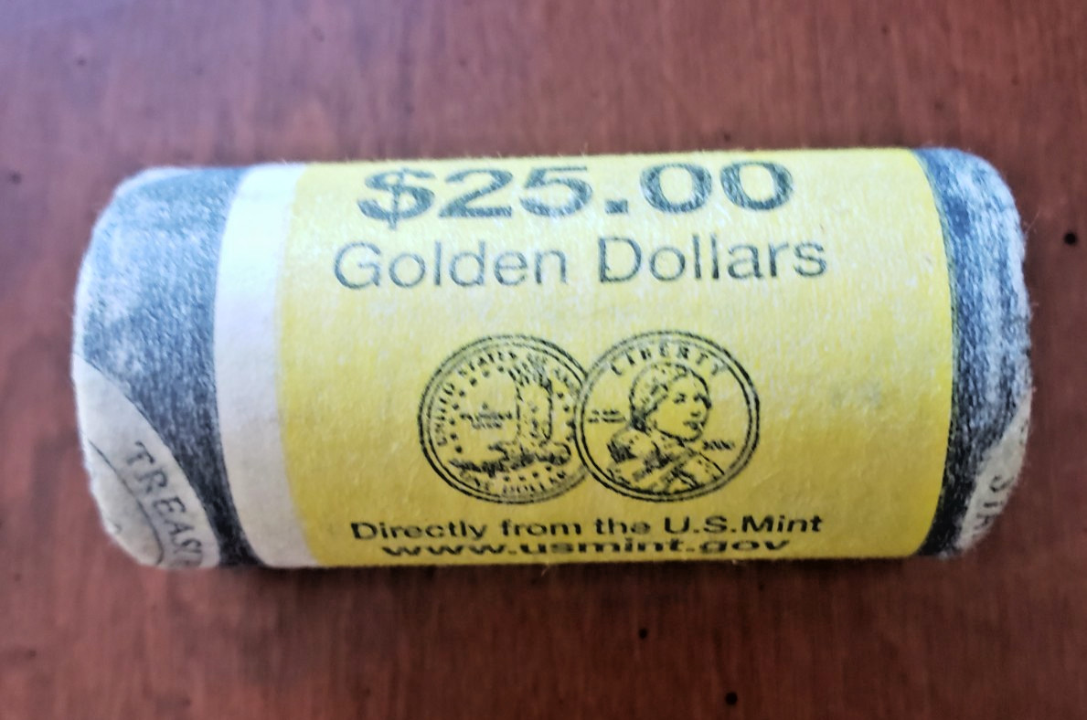 2000P Unopened Sacagawea $1 Coin Roll $25 UNC Golden Dollars Direct U.S. Mint