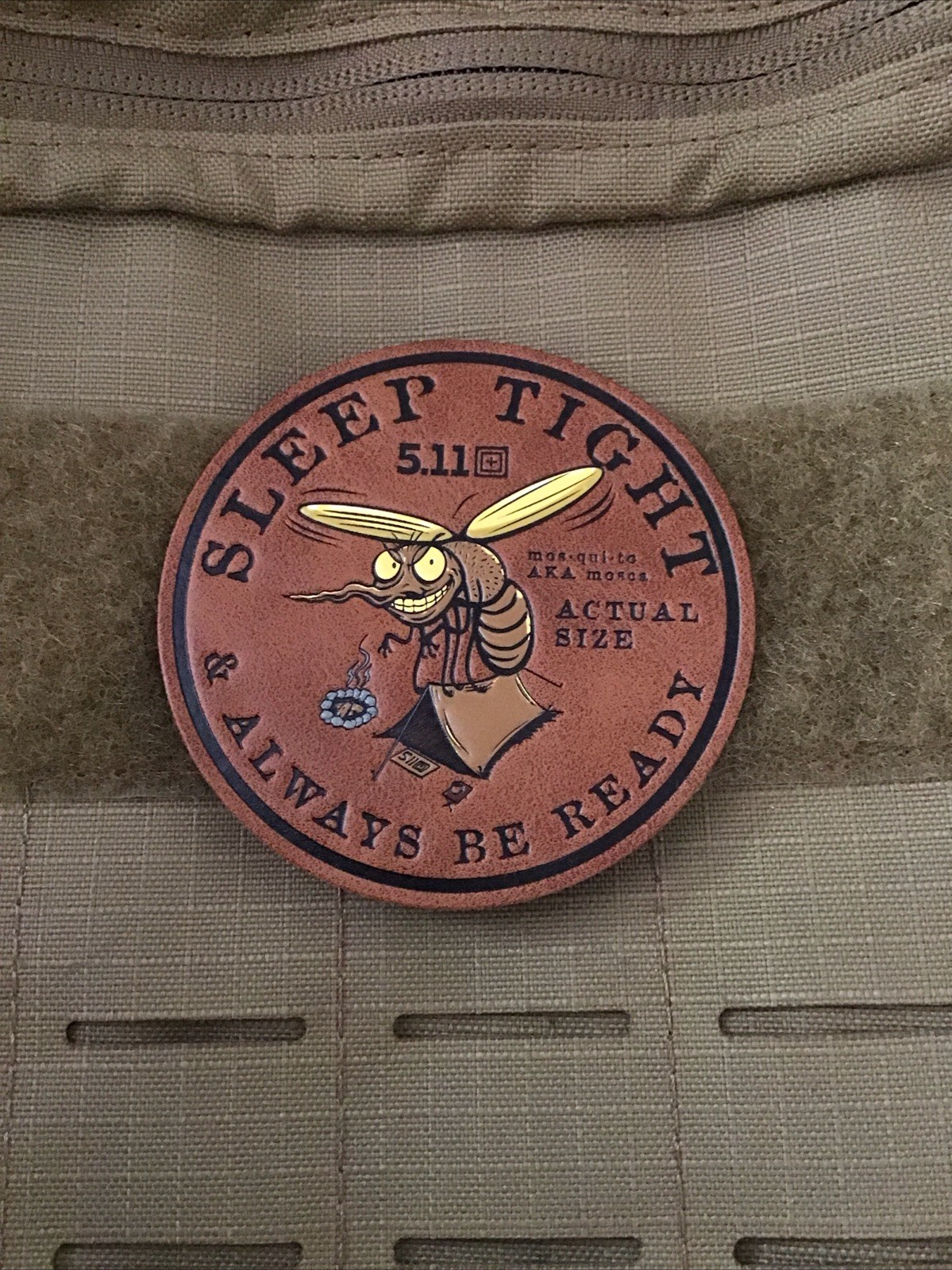 5.11 Tactical Morale Patch Actual Size Mos Qui To New W/ Hook Backing New 1-1