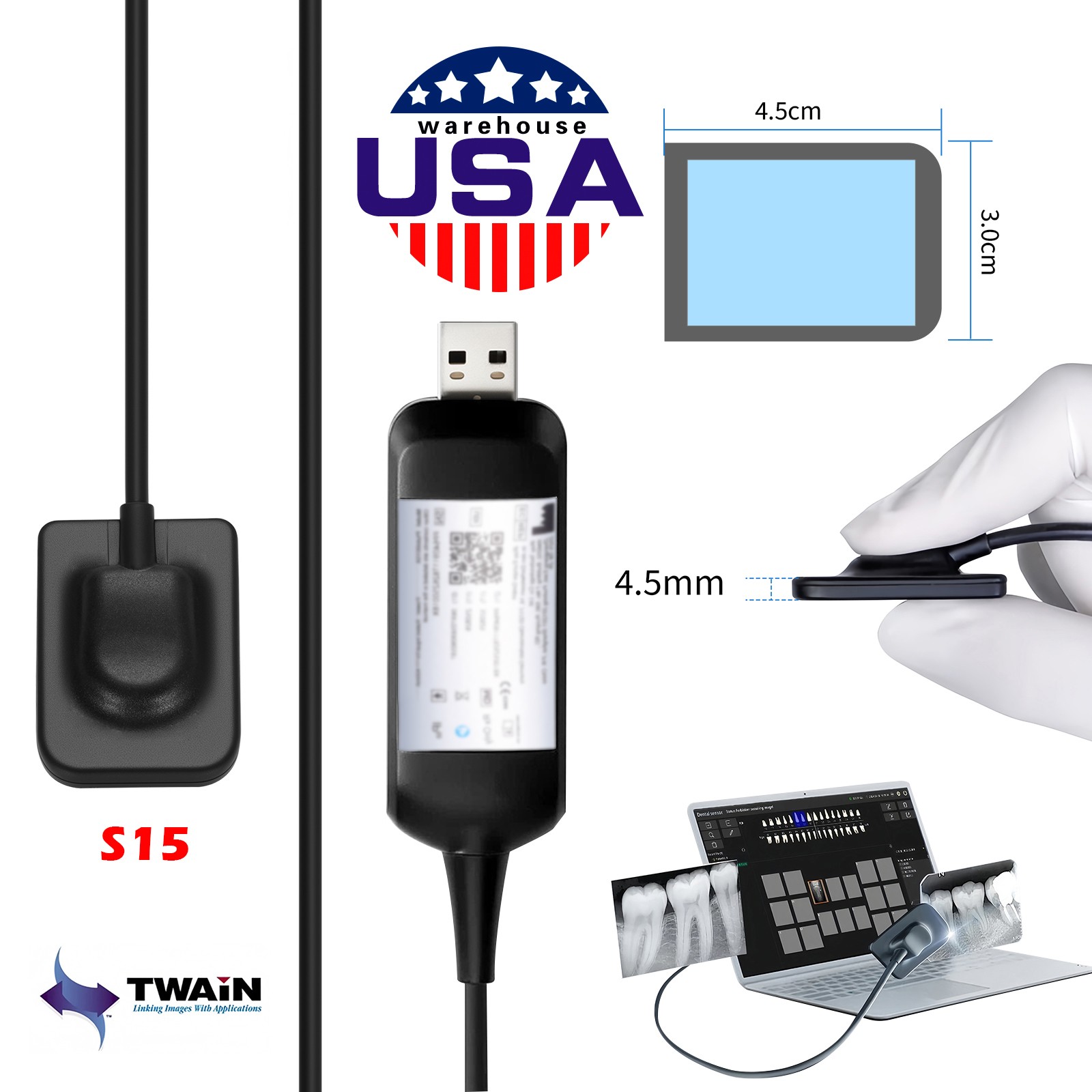 Dental Sensor Size 1.5 || Fast ship || Twain