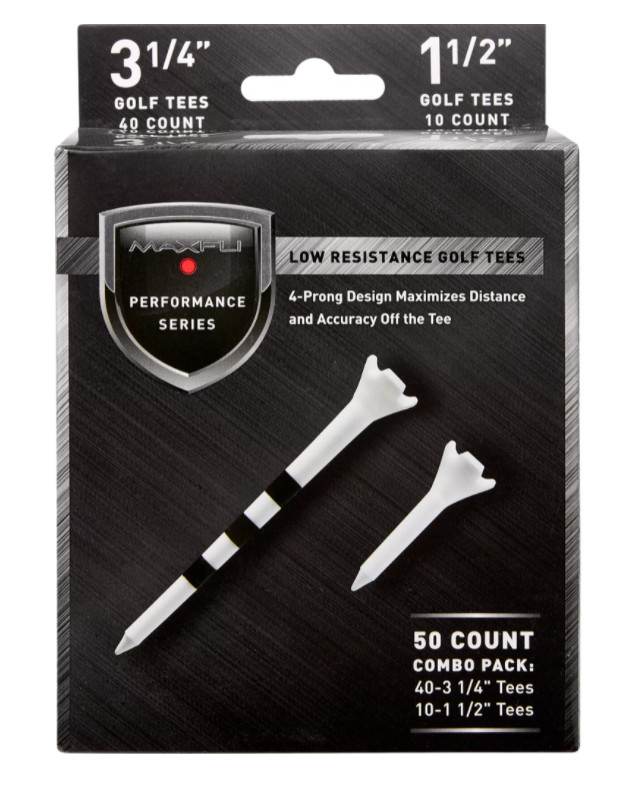 Golf Tees MAXFLI Performance Series Low Resistance - 3 1/4'' & 1 1/2'' - 50 pack