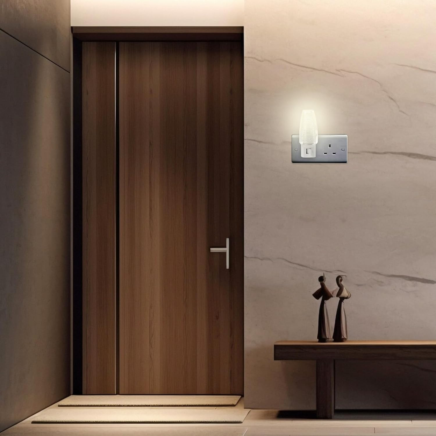 Plug in Night Light with Manual On/Off Switch for Hallway, Kid’s White