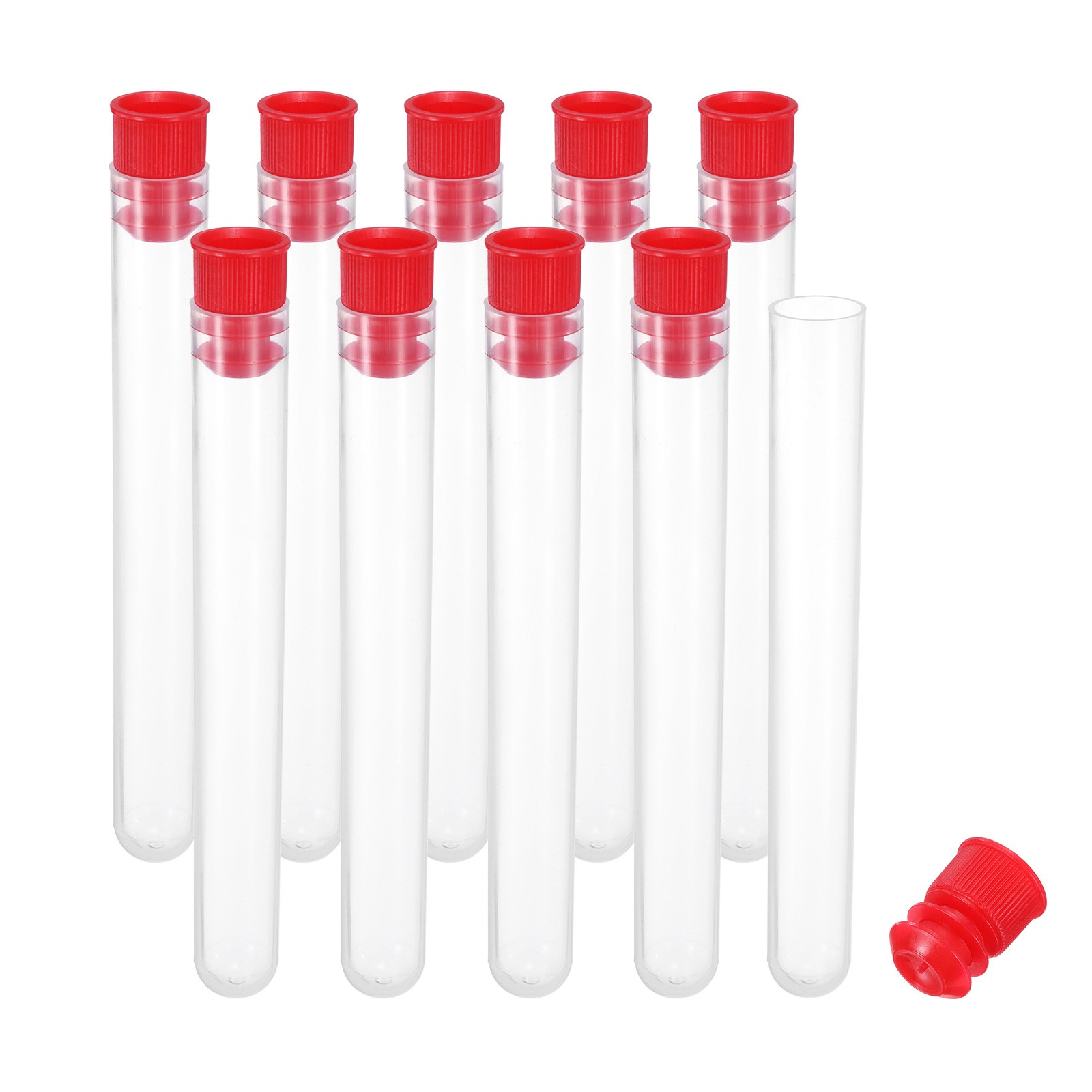 4" Length Plastic Sewing Needle Storage Holder, 10 Pcs Matte Pin Tube Red