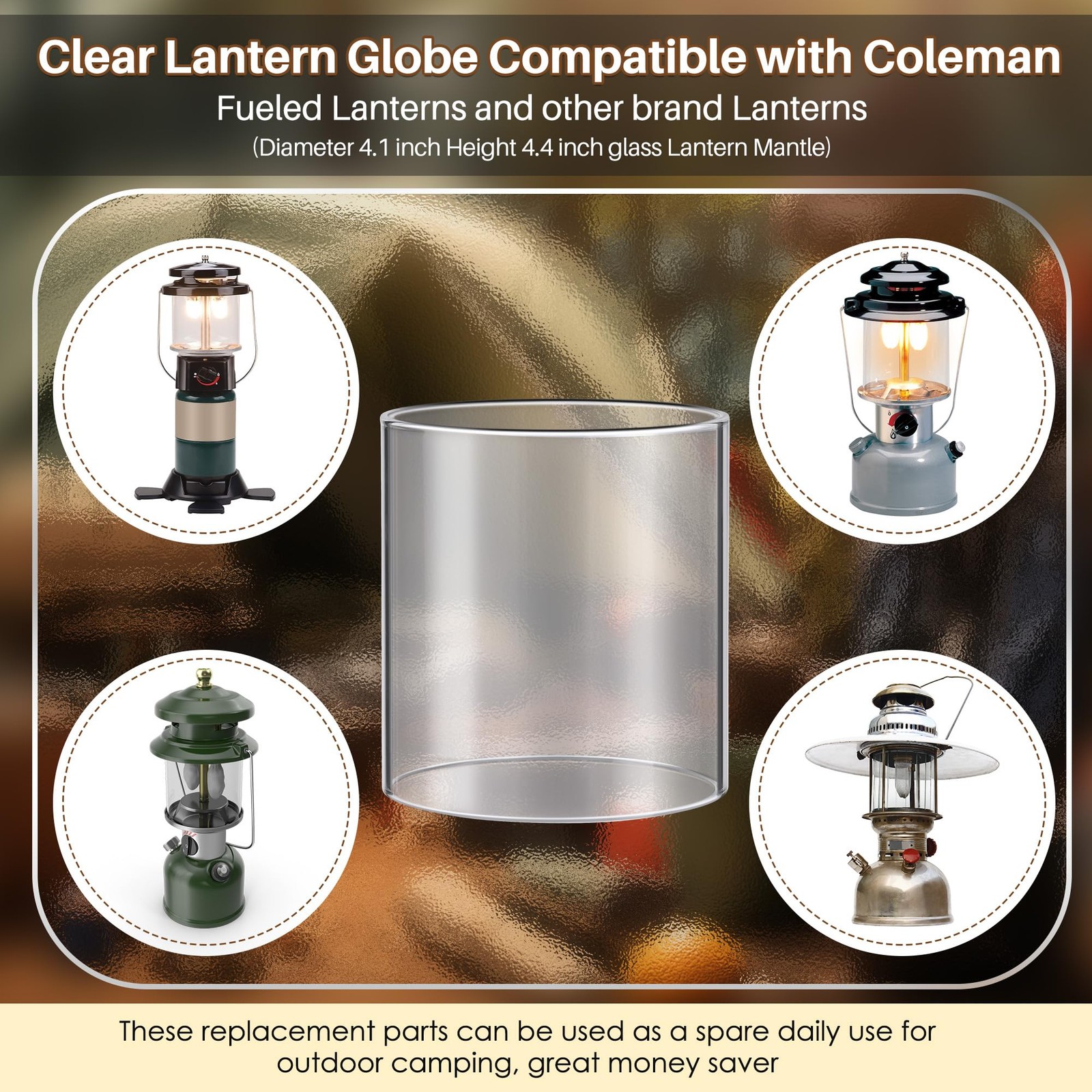 Clear Replacement Globe for Coleman Propane Lanterns - Outdoor Camping Essential