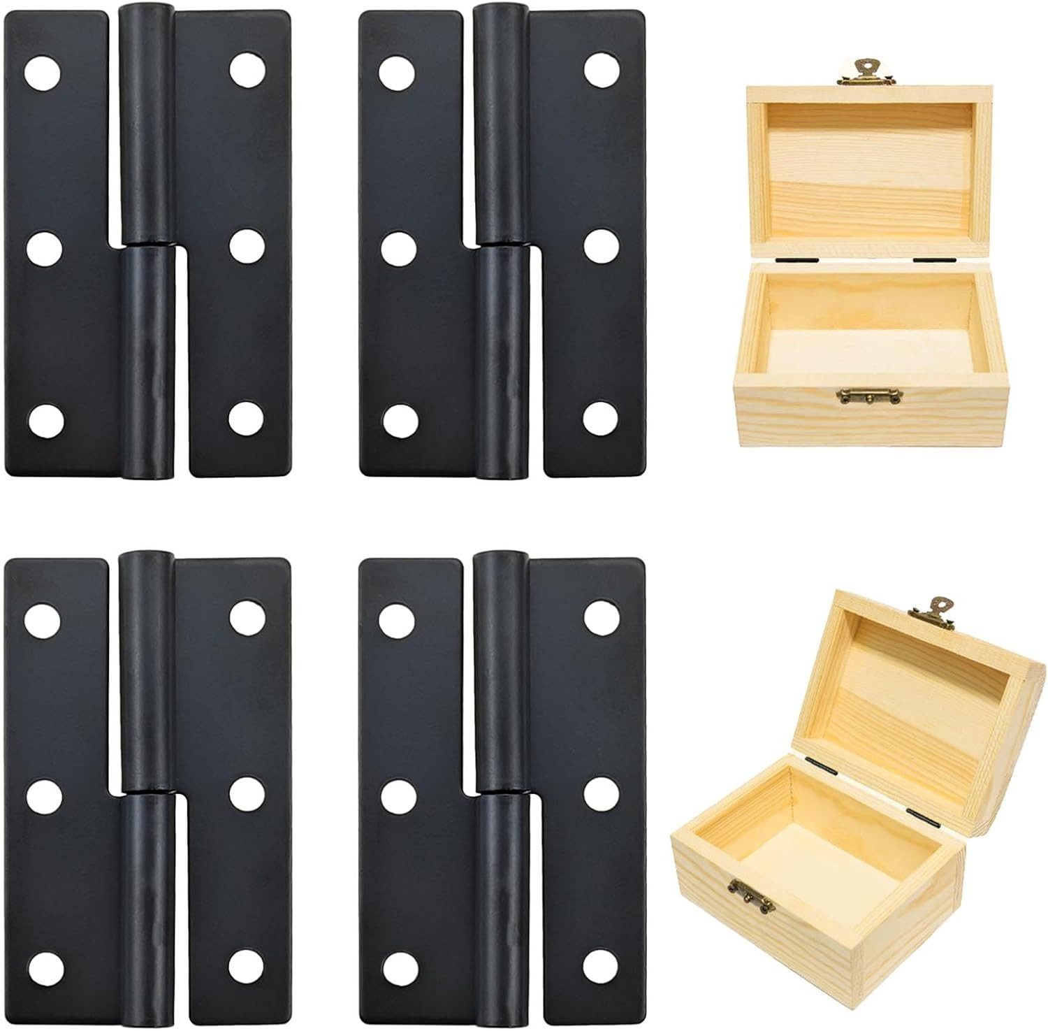 4-Pack 2.5 Inch Lift Off Hinges, Right Hand Detachable Slip Joint Flag Hinges fo