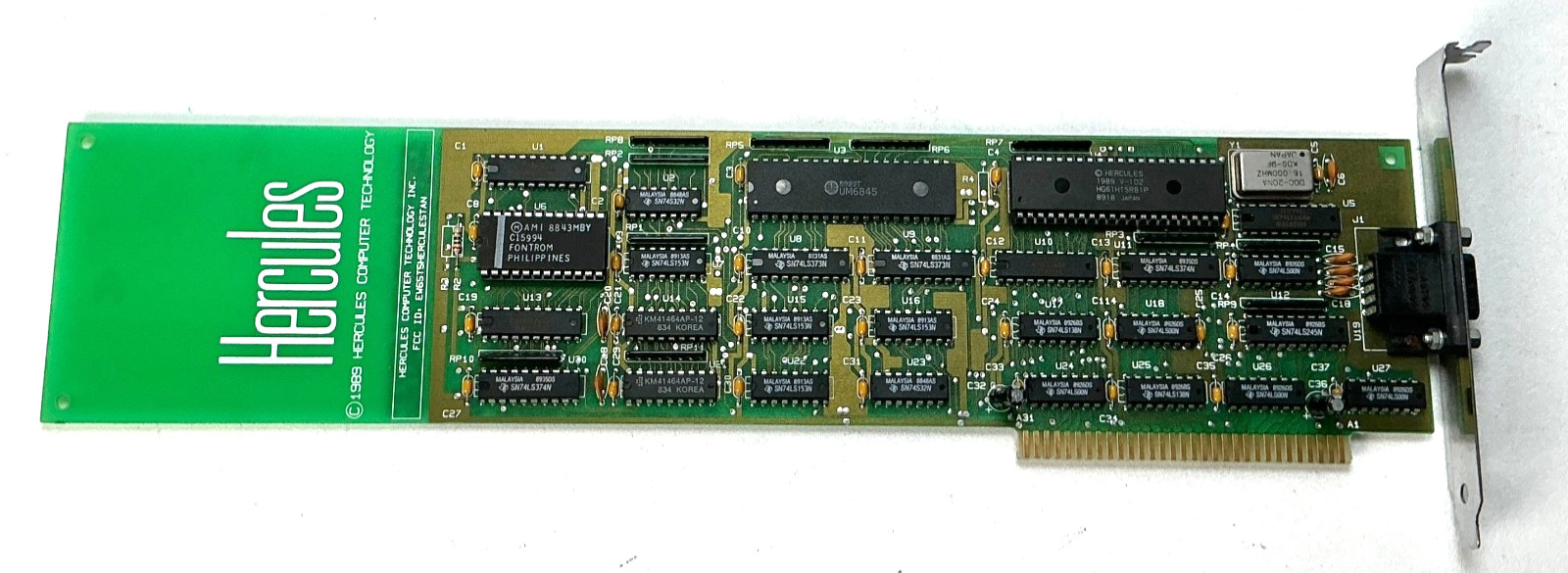 Vintage Hercules GB200 Color Card CGA IBM PC XT 8-Bit ISA Untested 1985