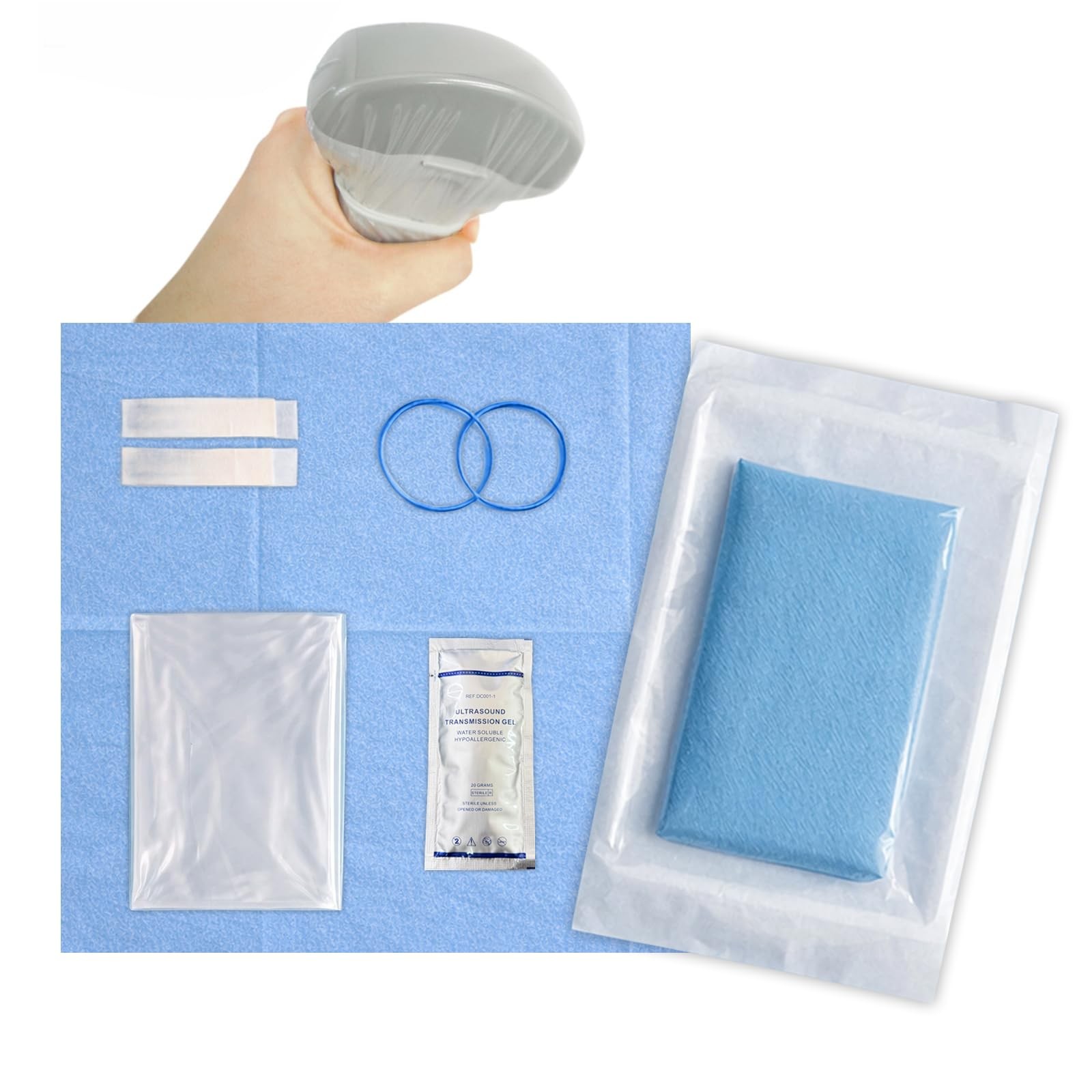 Ultrasound Probe Cover, Transducer Disposable Clear Latex-Free Sterile Protec...